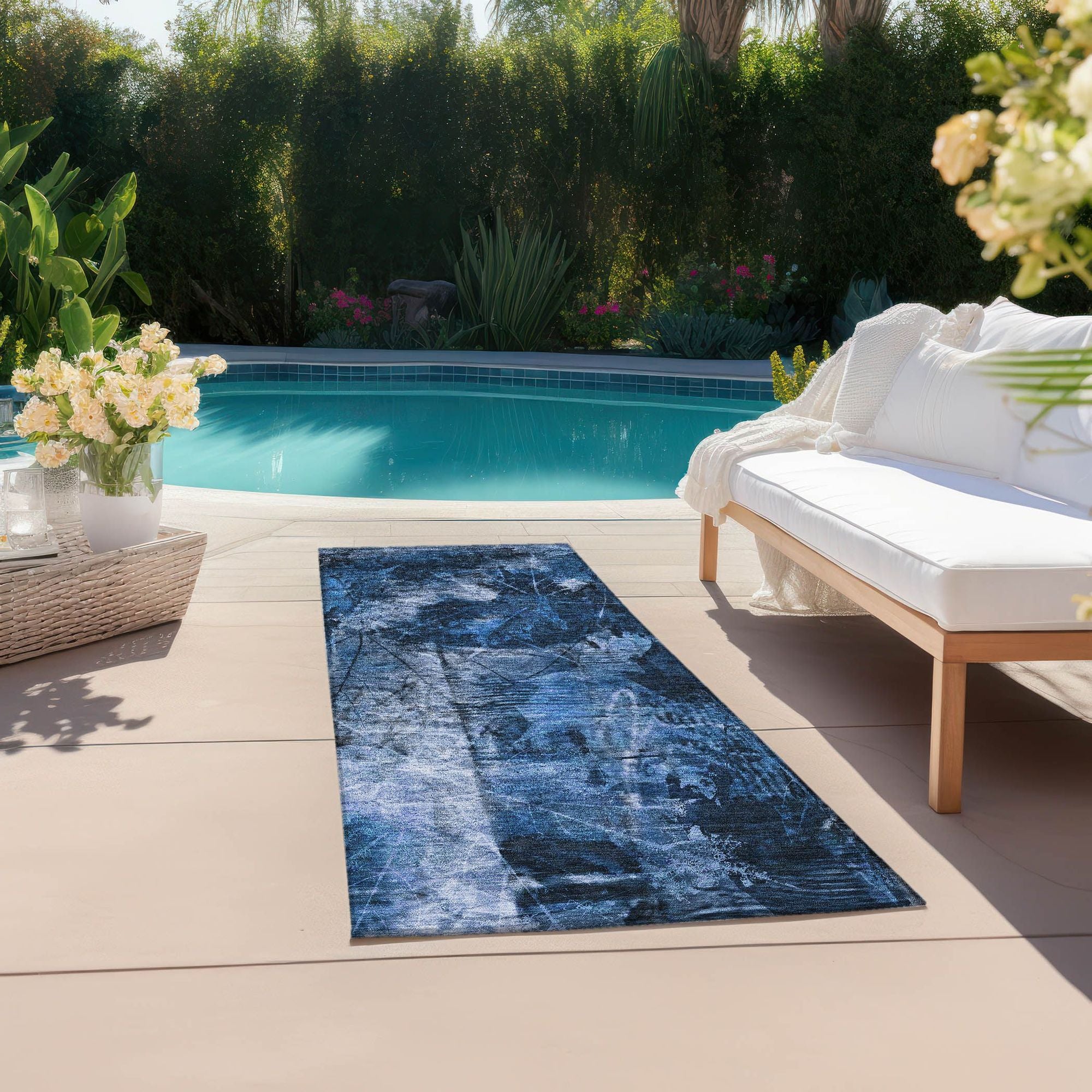 Machine Made ACN560 Navy Blue Rugs 