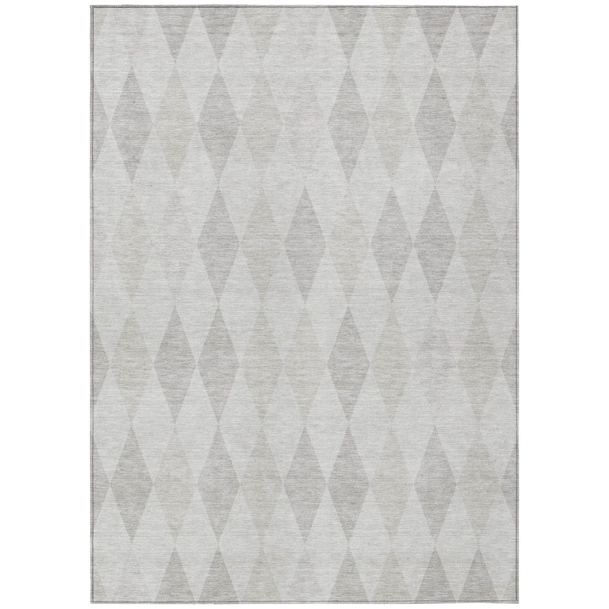 Machine Washable Ivory Rug - Indoor / Outdoor - Kids / Pet Friendly Geometric Print Rug