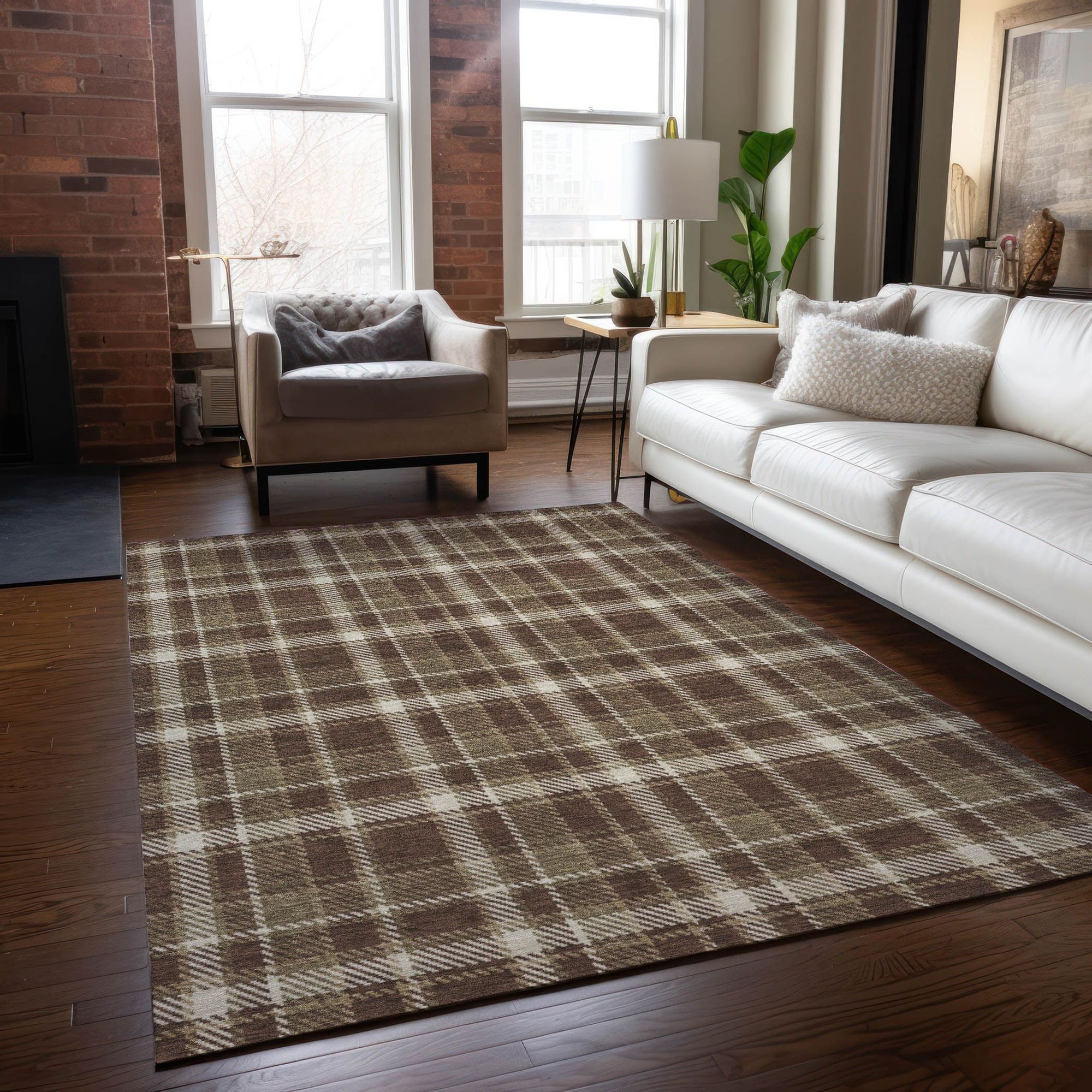 Machine Made ACN563 Chocolate Brown Rugs #color_chocolate brown