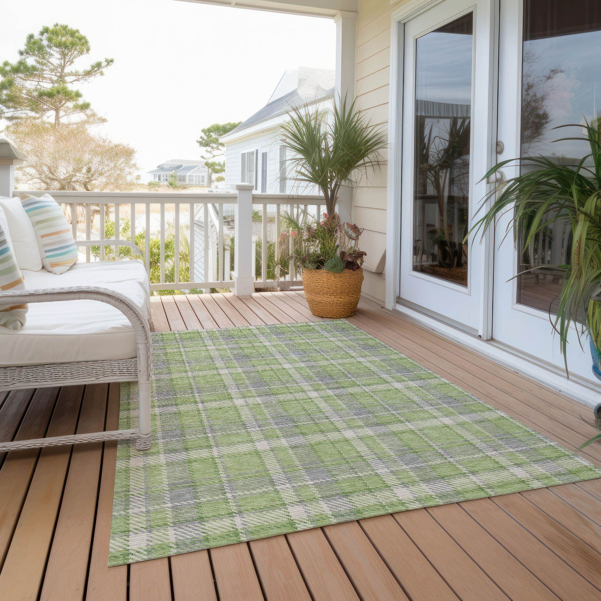 Machine Made ACN563 Green  Rugs #color_green 