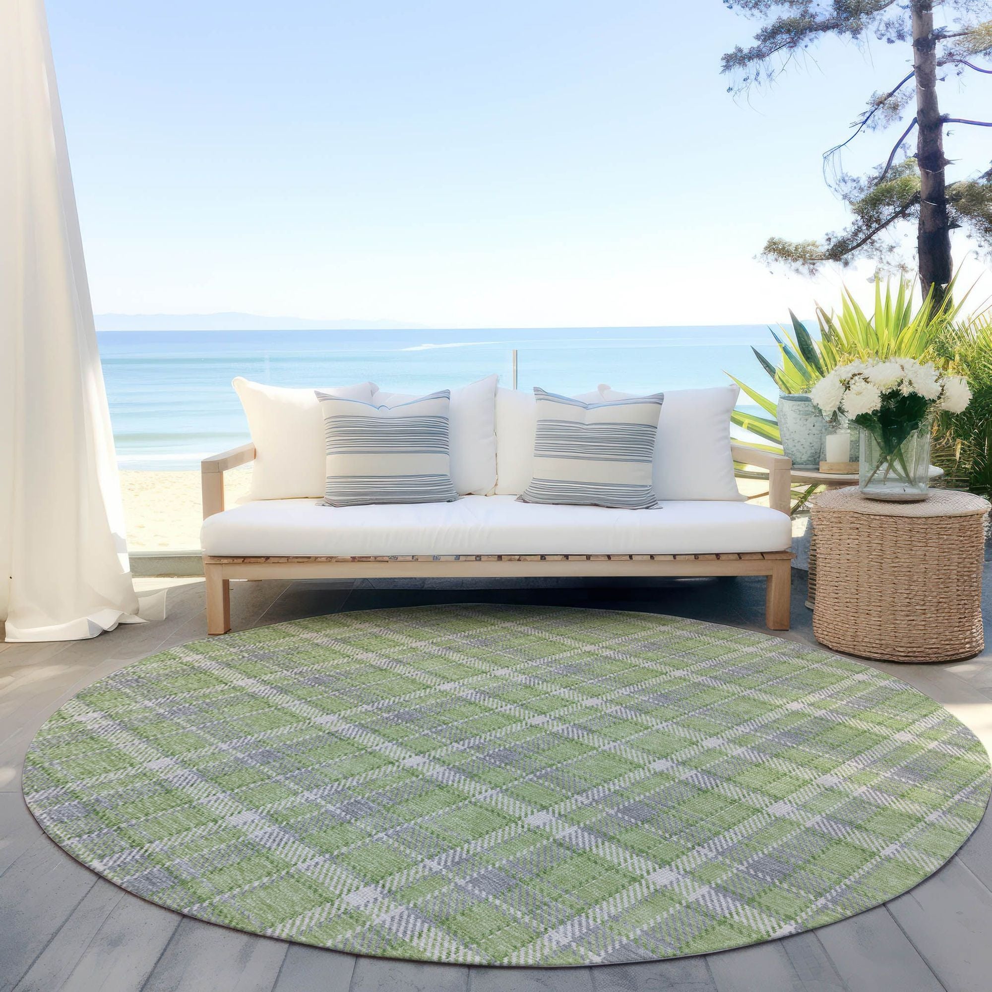 Machine Made ACN563 Green  Rugs #color_green 