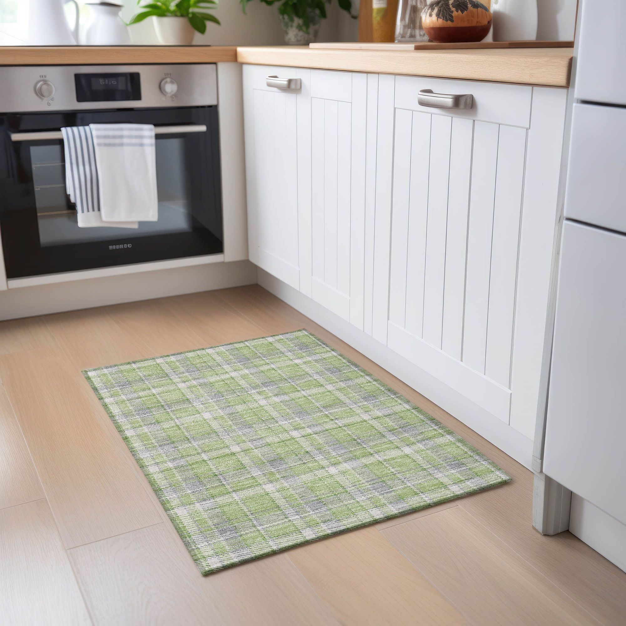 Machine Made ACN563 Green  Rugs #color_green 