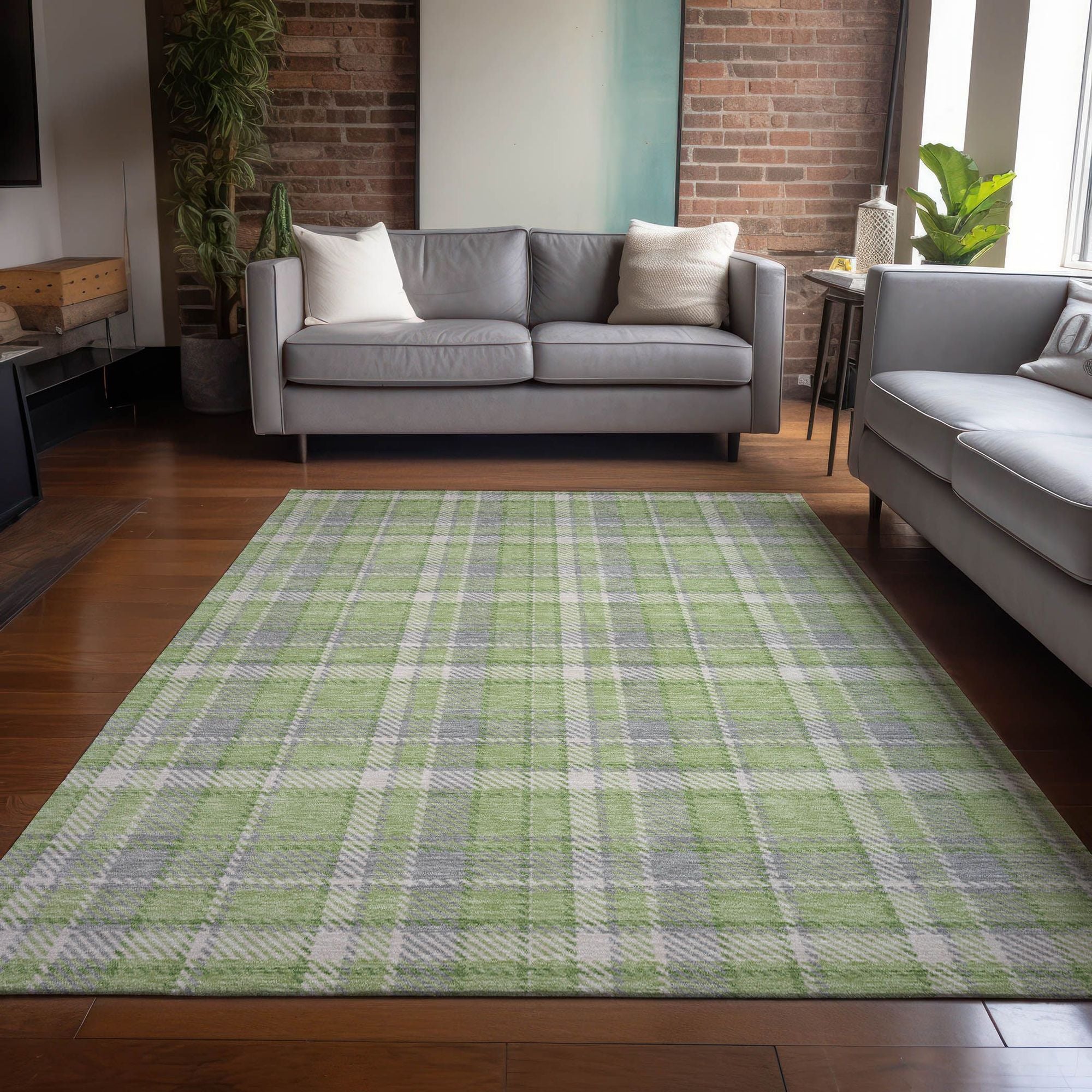 Machine Made ACN563 Green  Rugs #color_green 