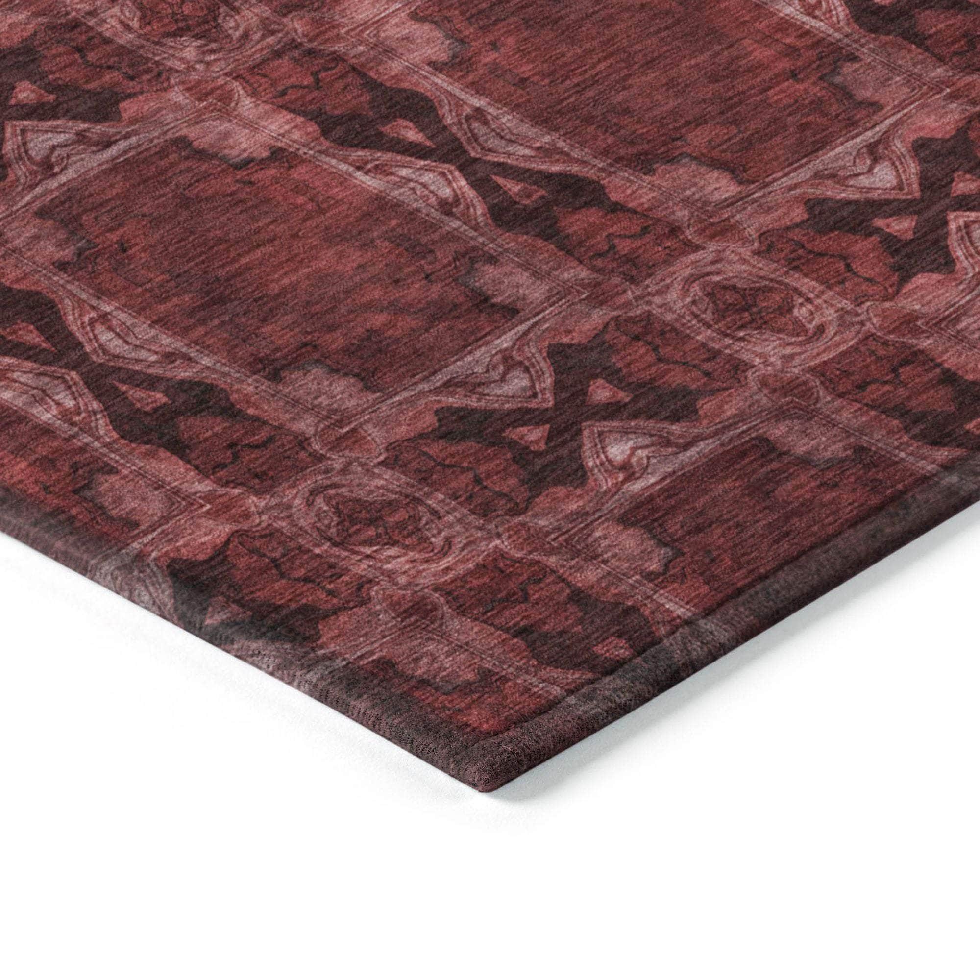Machine Made ACN564 Burgundy Red Rugs 