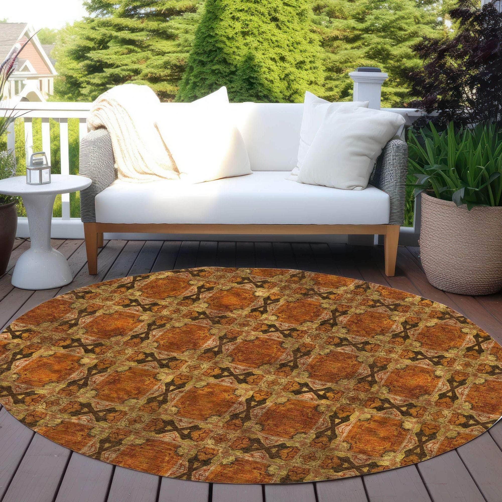 Machine Made ACN564 Paprika Orange Rugs 