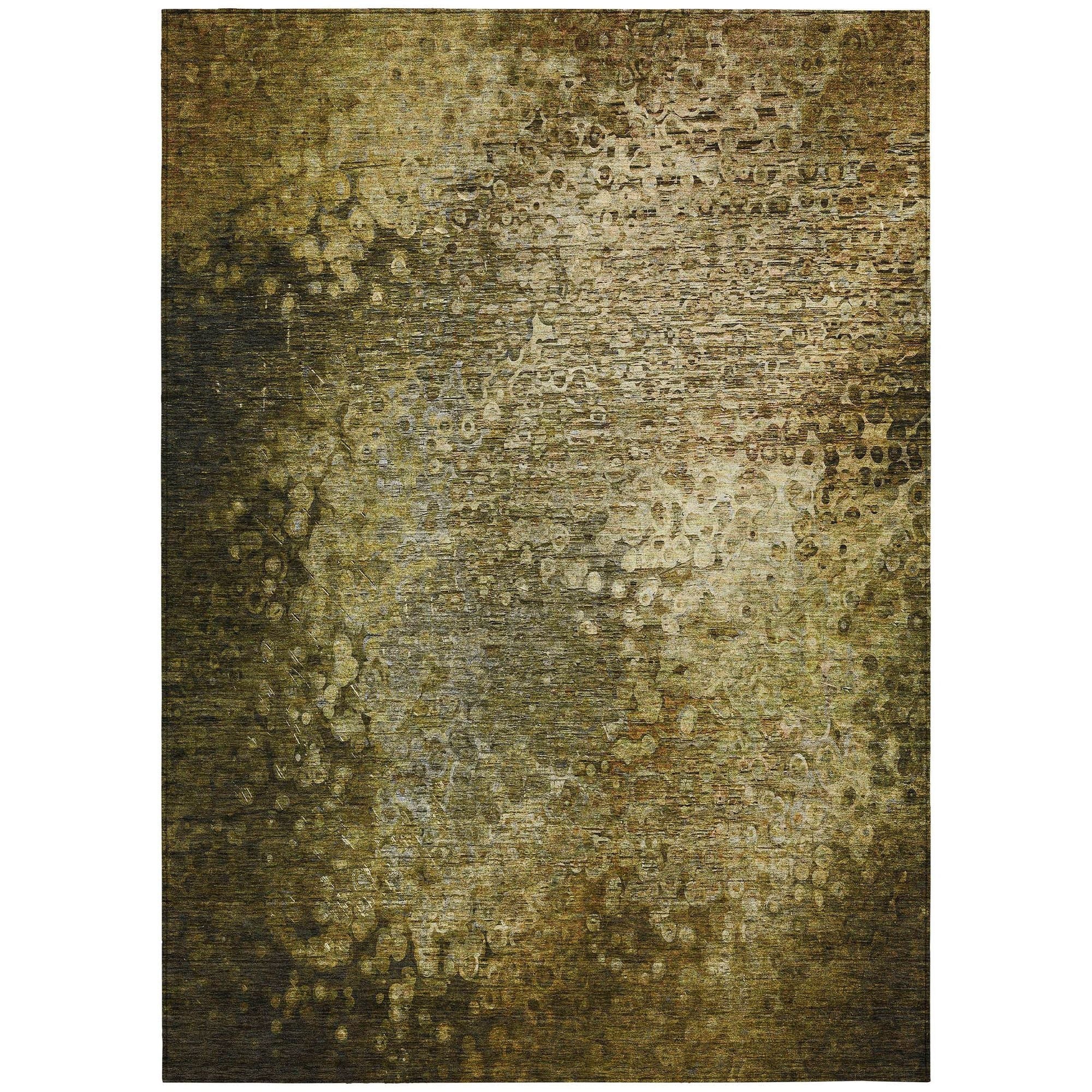 Machine Washable Brown Rug - Indoor / Outdoor - Kids / Pet Friendly Casual Print Rug