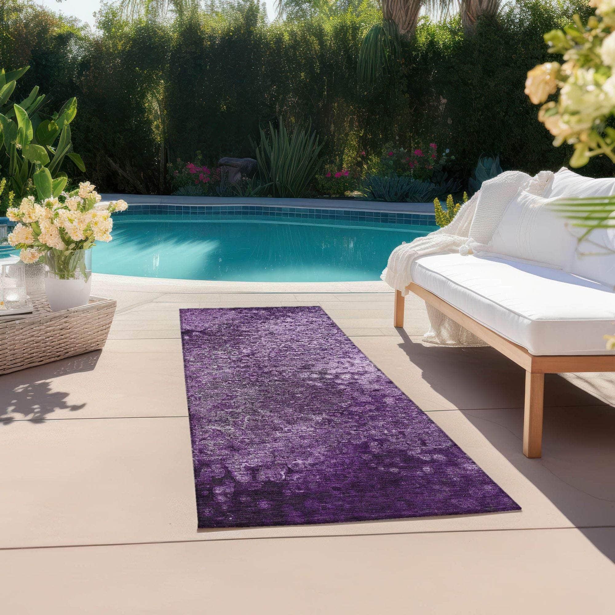 Machine Made ACN565 Purple  Rugs 