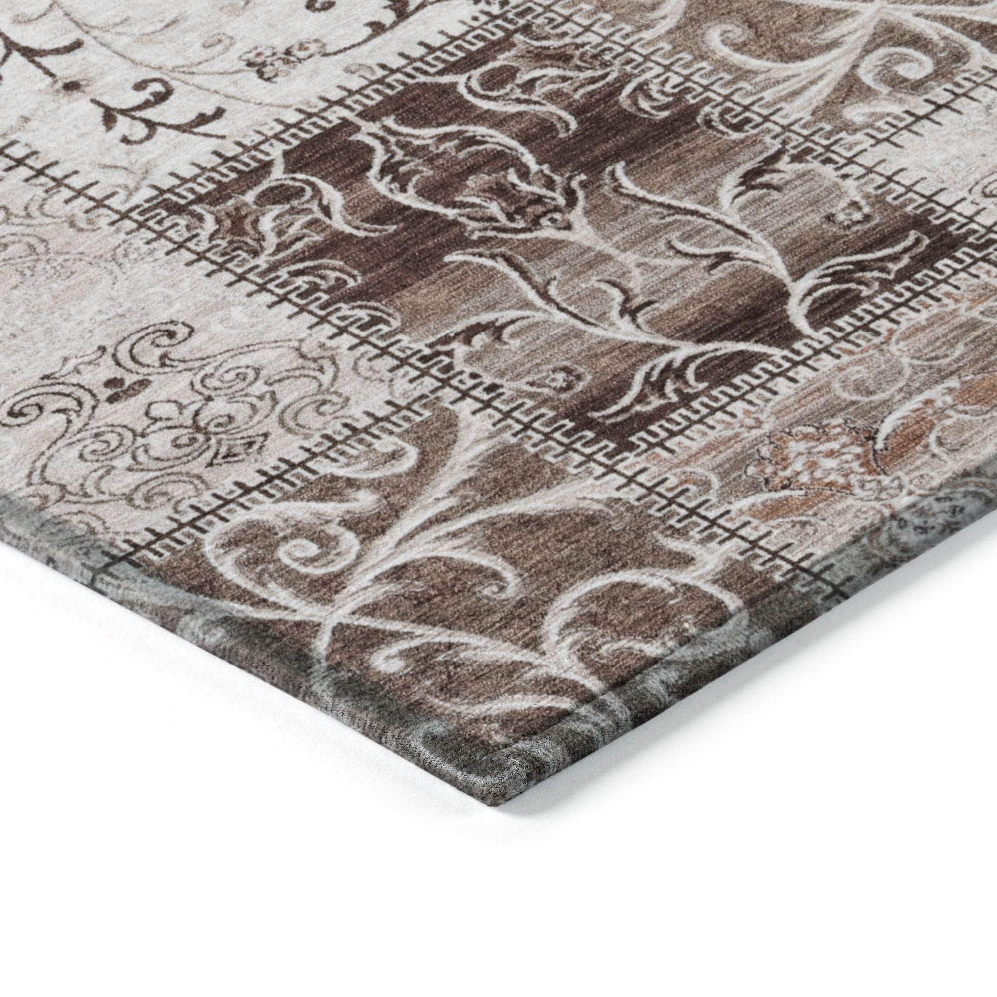 Machine Made ACN566 Beige Brown Rugs 