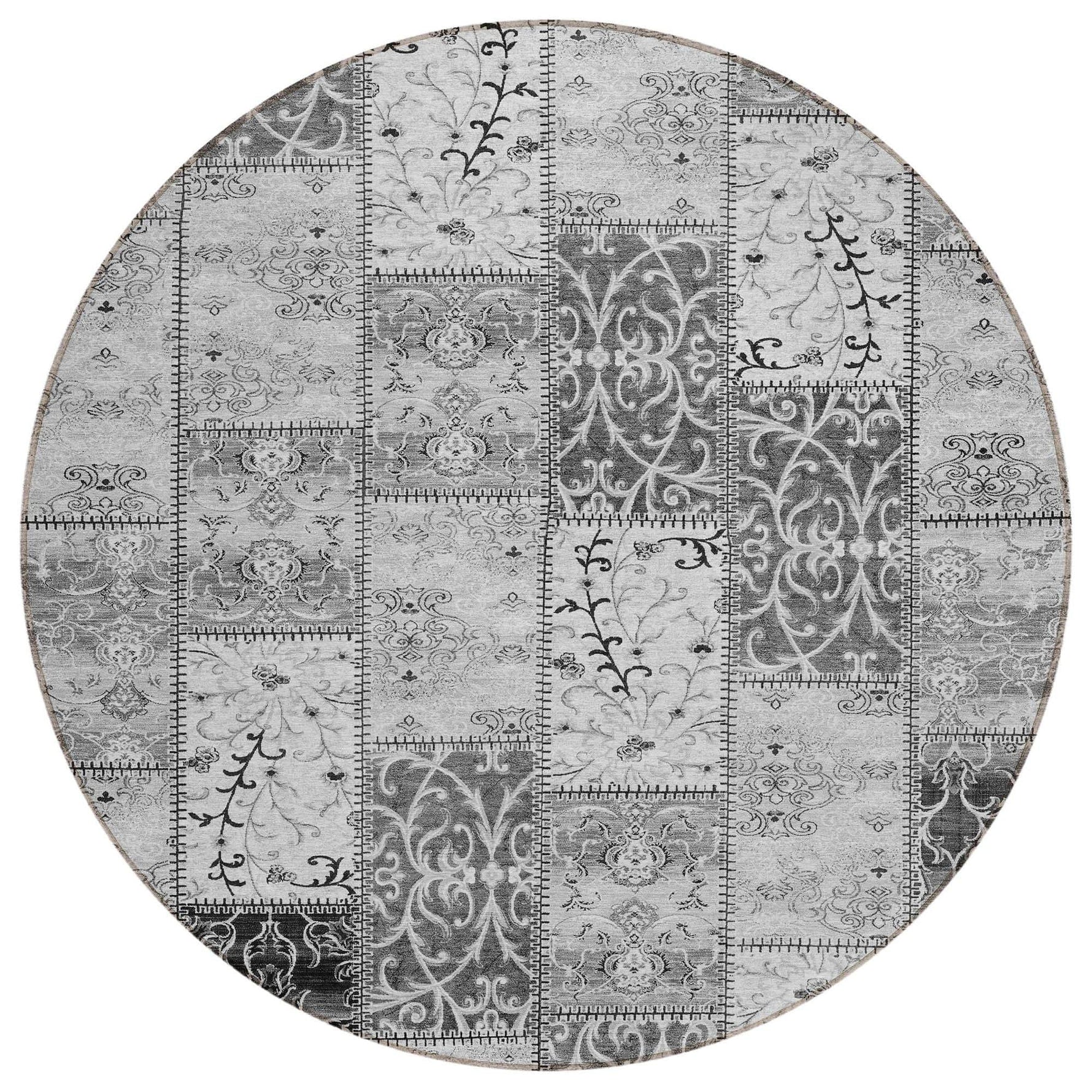Machine Washable Gray Rug - Indoor / Outdoor - Kids / Pet Friendly Panel Print Rug