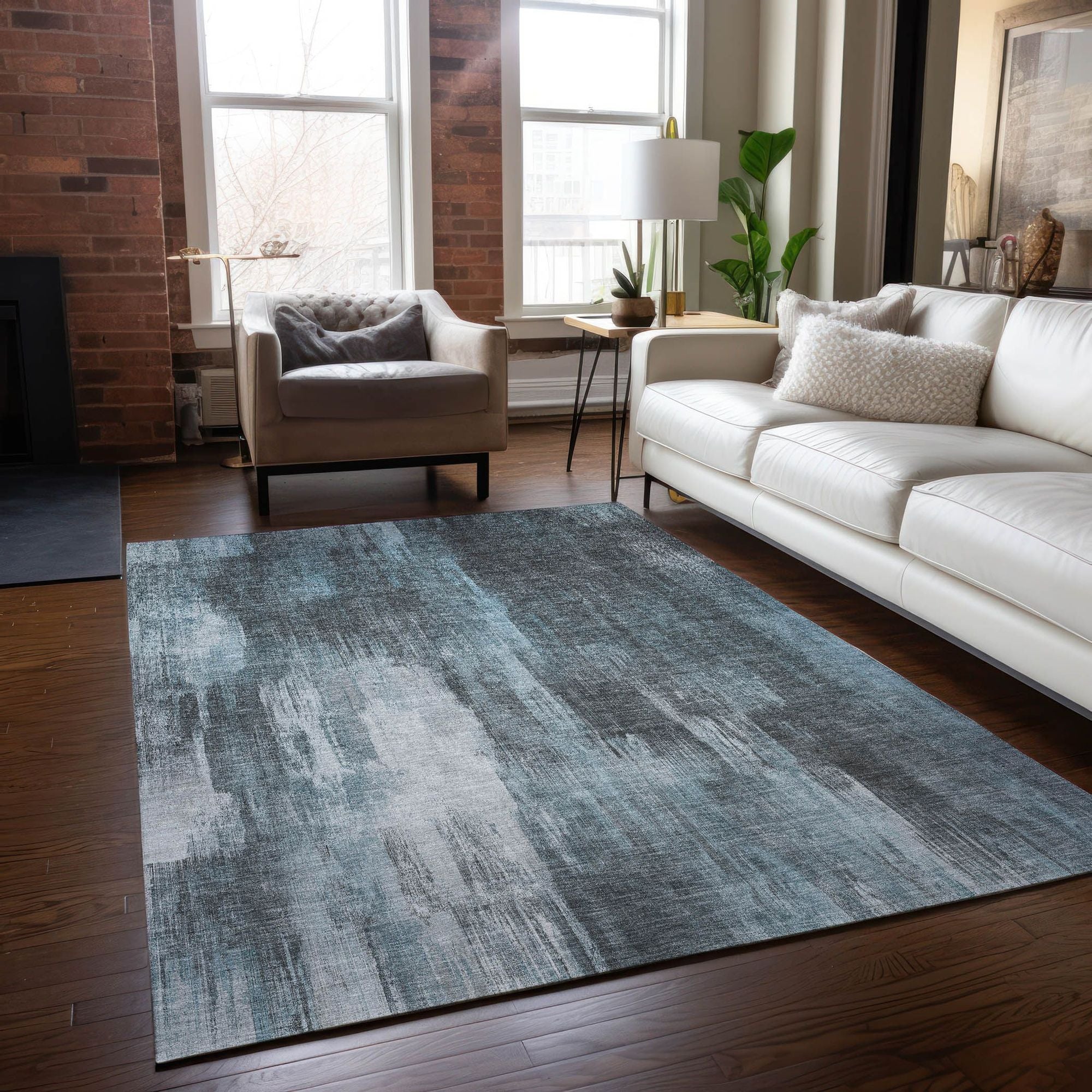 Machine Made ACN567 Teal  Rugs #color_teal 