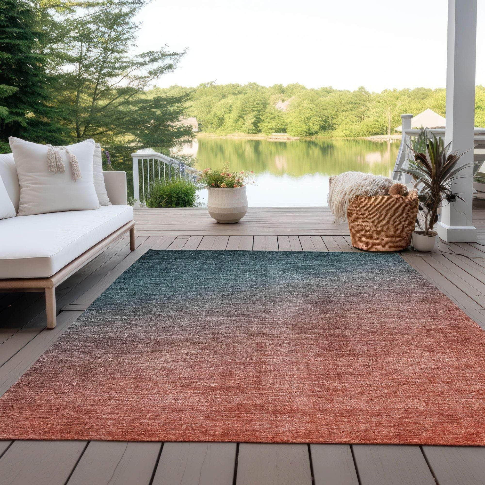 Machine Made ACN569 Teal  Rugs 