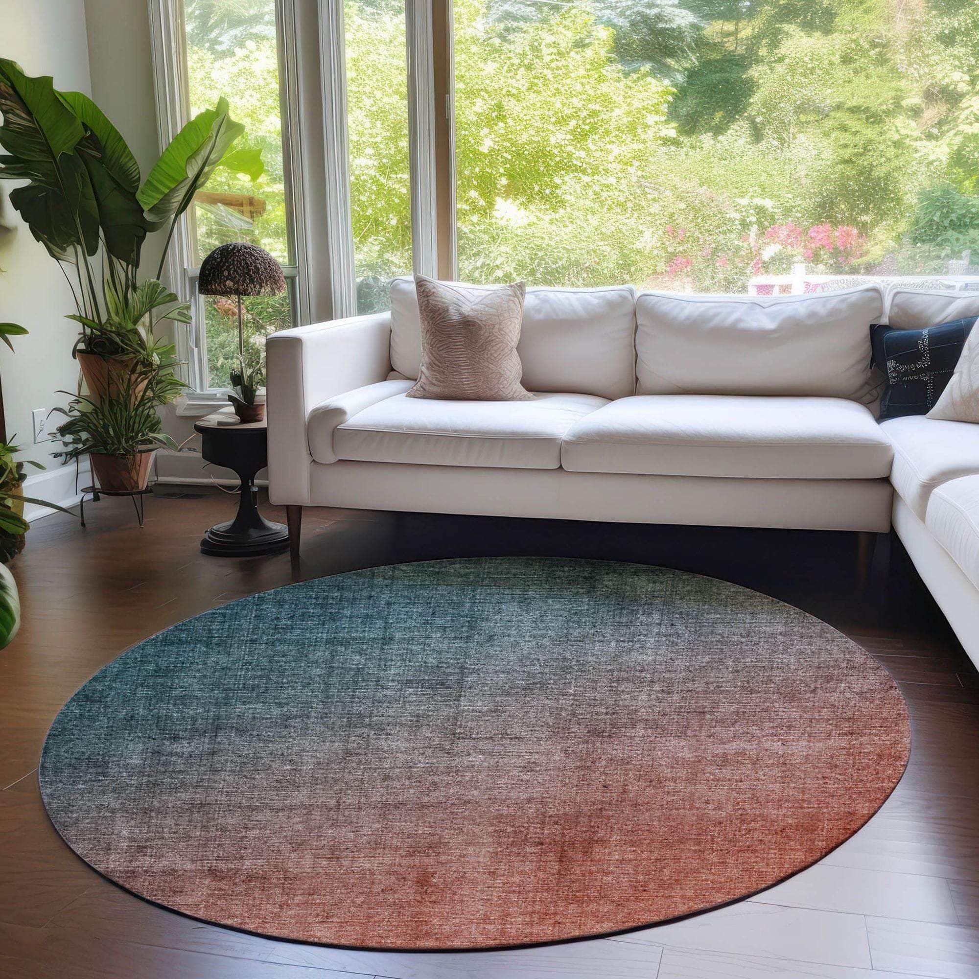 Machine Made ACN569 Teal  Rugs 