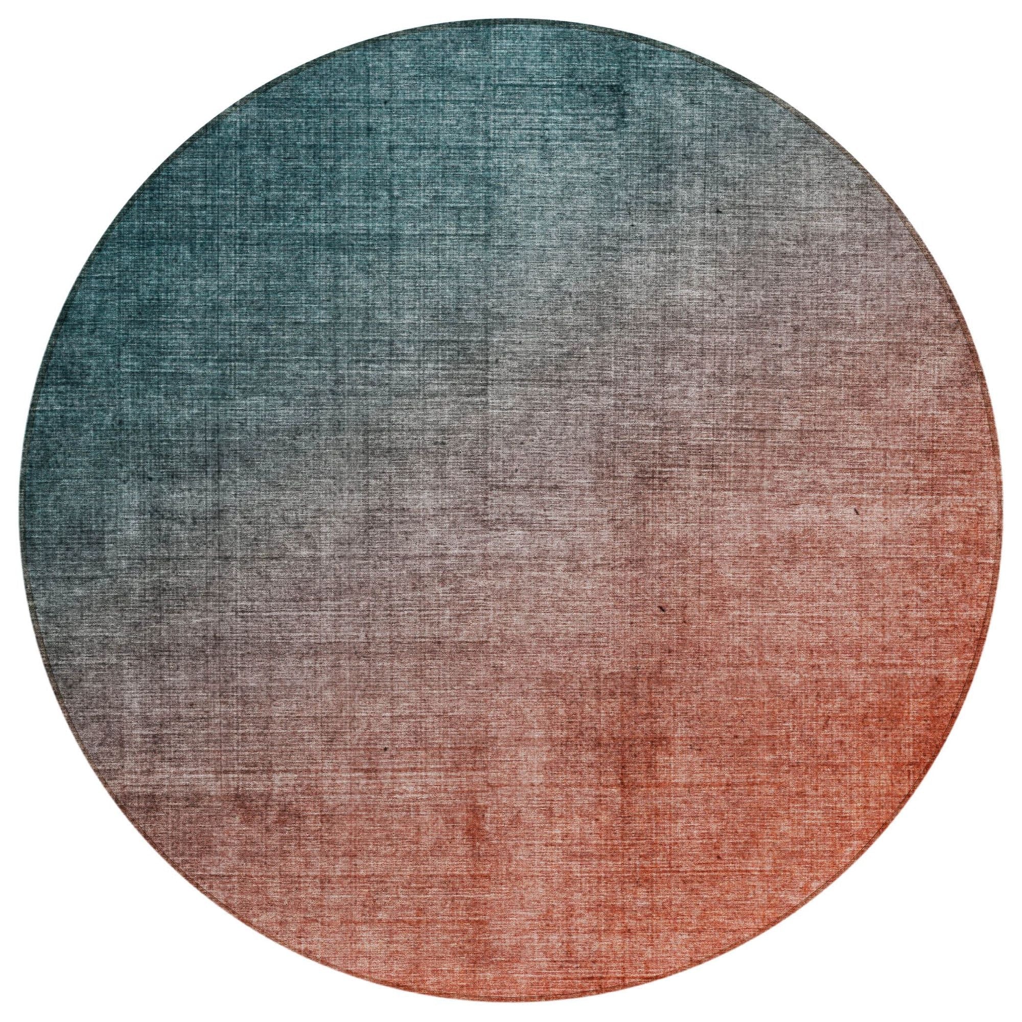 Machine Washable Teal Rug - Indoor / Outdoor - Kids / Pet Friendly Ombre Print Rug