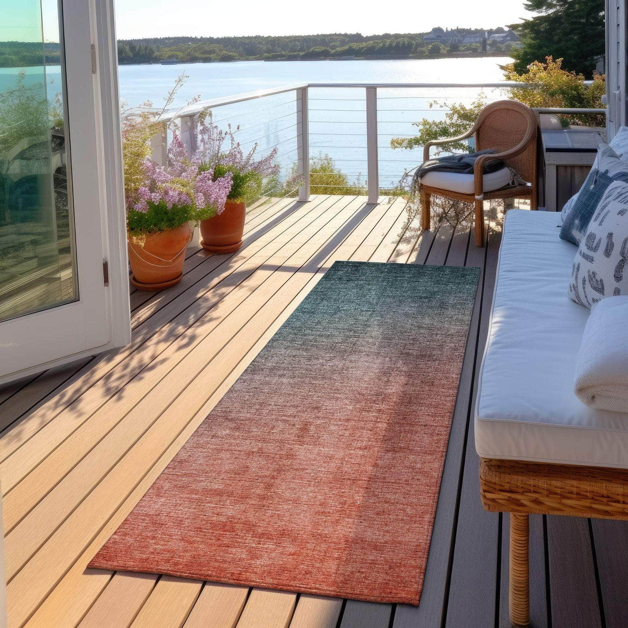Machine Made ACN569 Teal  Rugs 