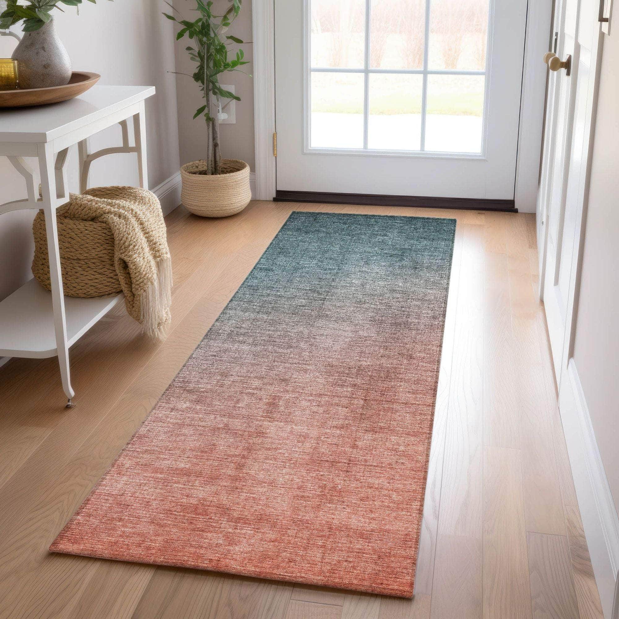 Machine Made ACN569 Teal  Rugs 