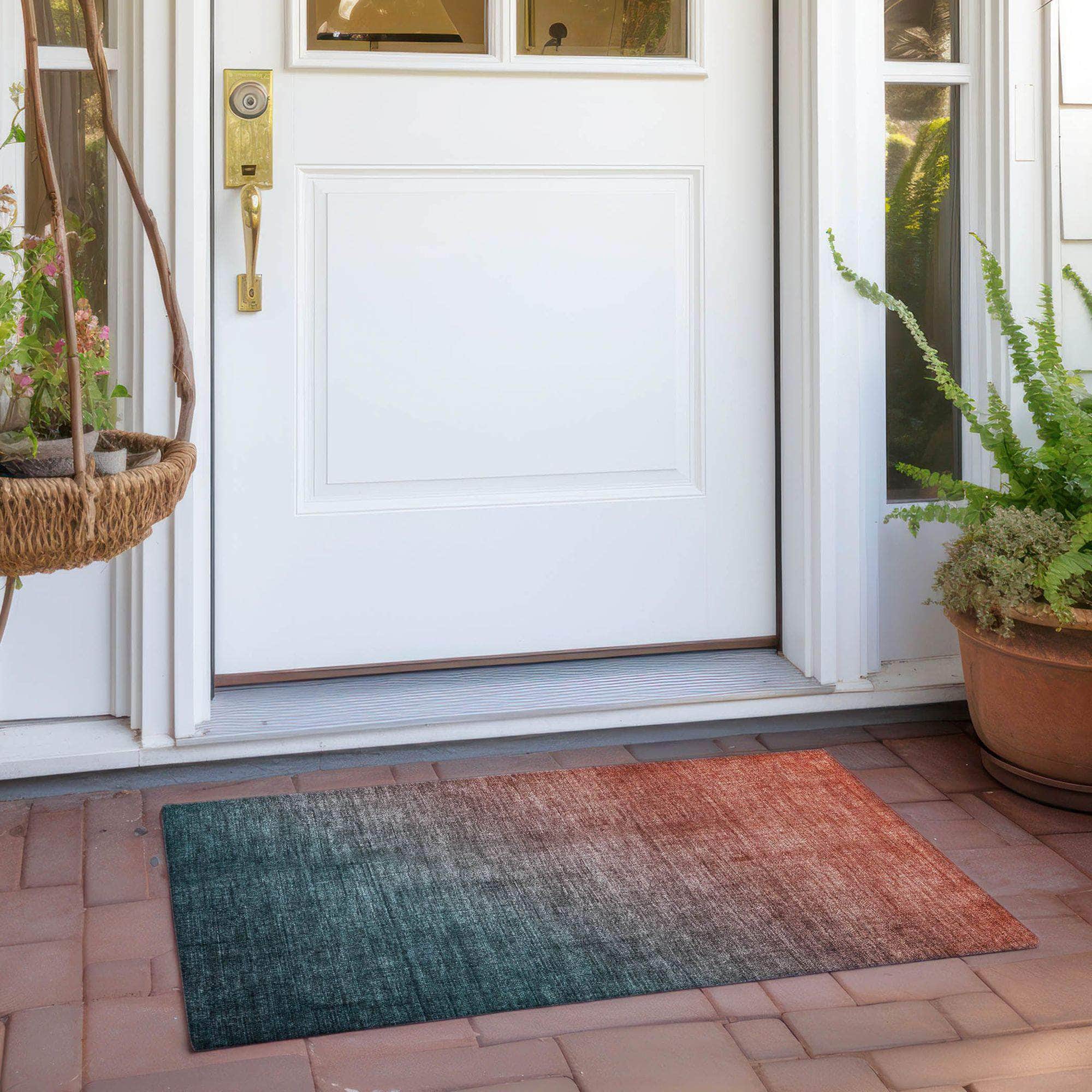 Machine Made ACN569 Teal  Rugs 