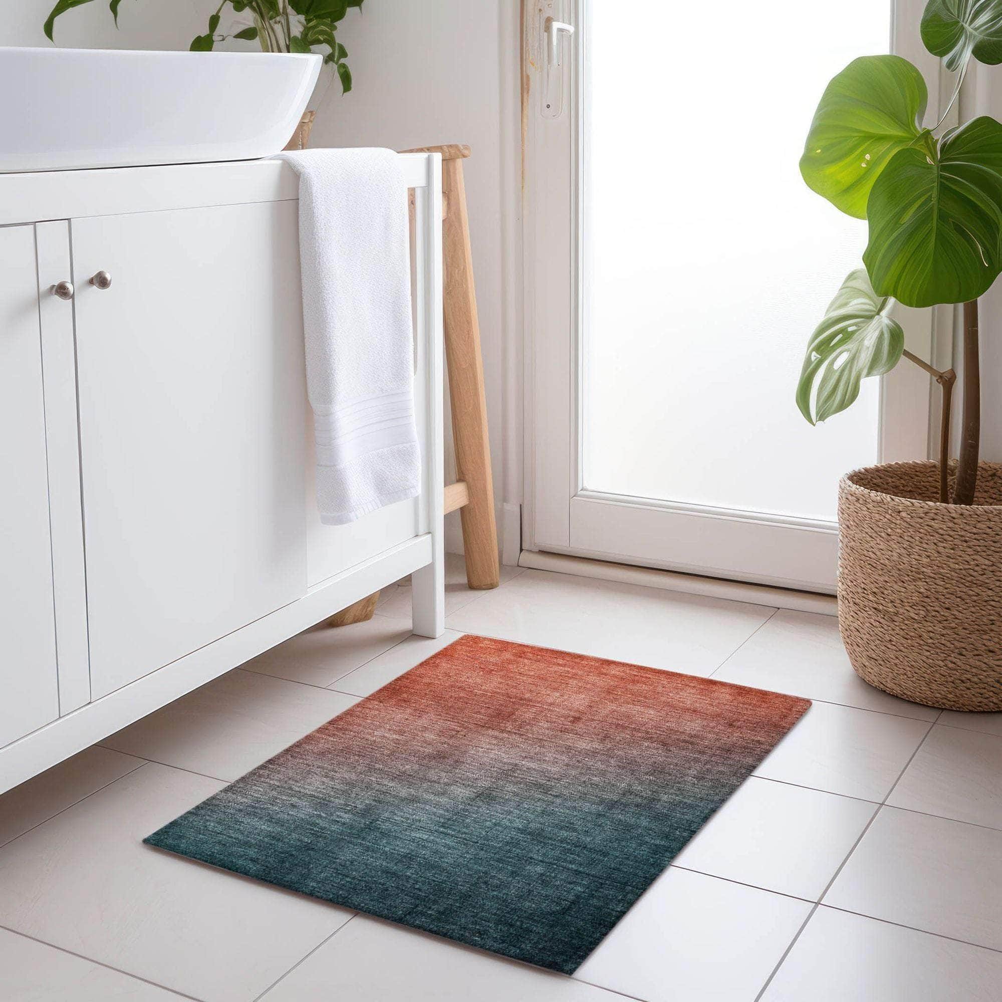 Machine Made ACN569 Teal  Rugs 