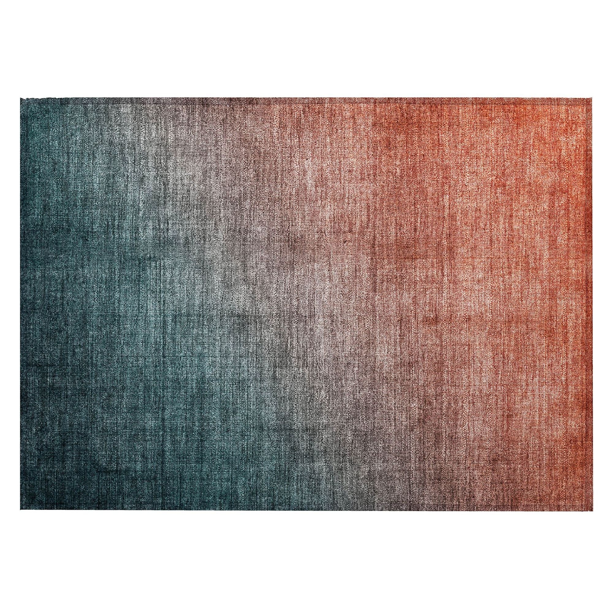 Machine Washable Teal Rug - Indoor / Outdoor - Kids / Pet Friendly Ombre Print Rug