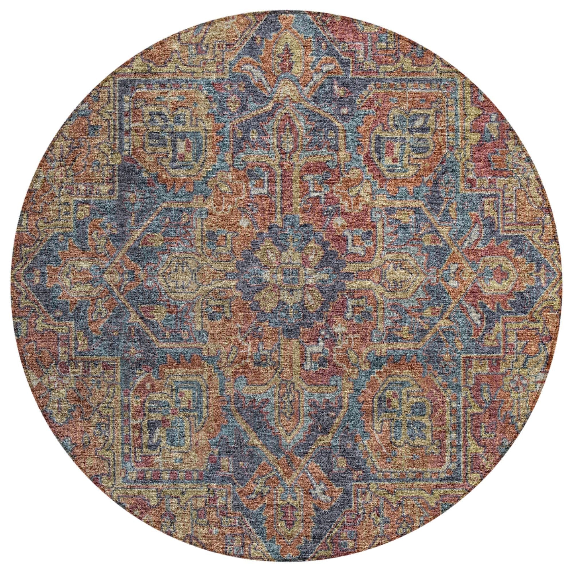 Machine Washable Red Rug - Indoor / Outdoor - Kids / Pet Friendly Oriental Print Rug
