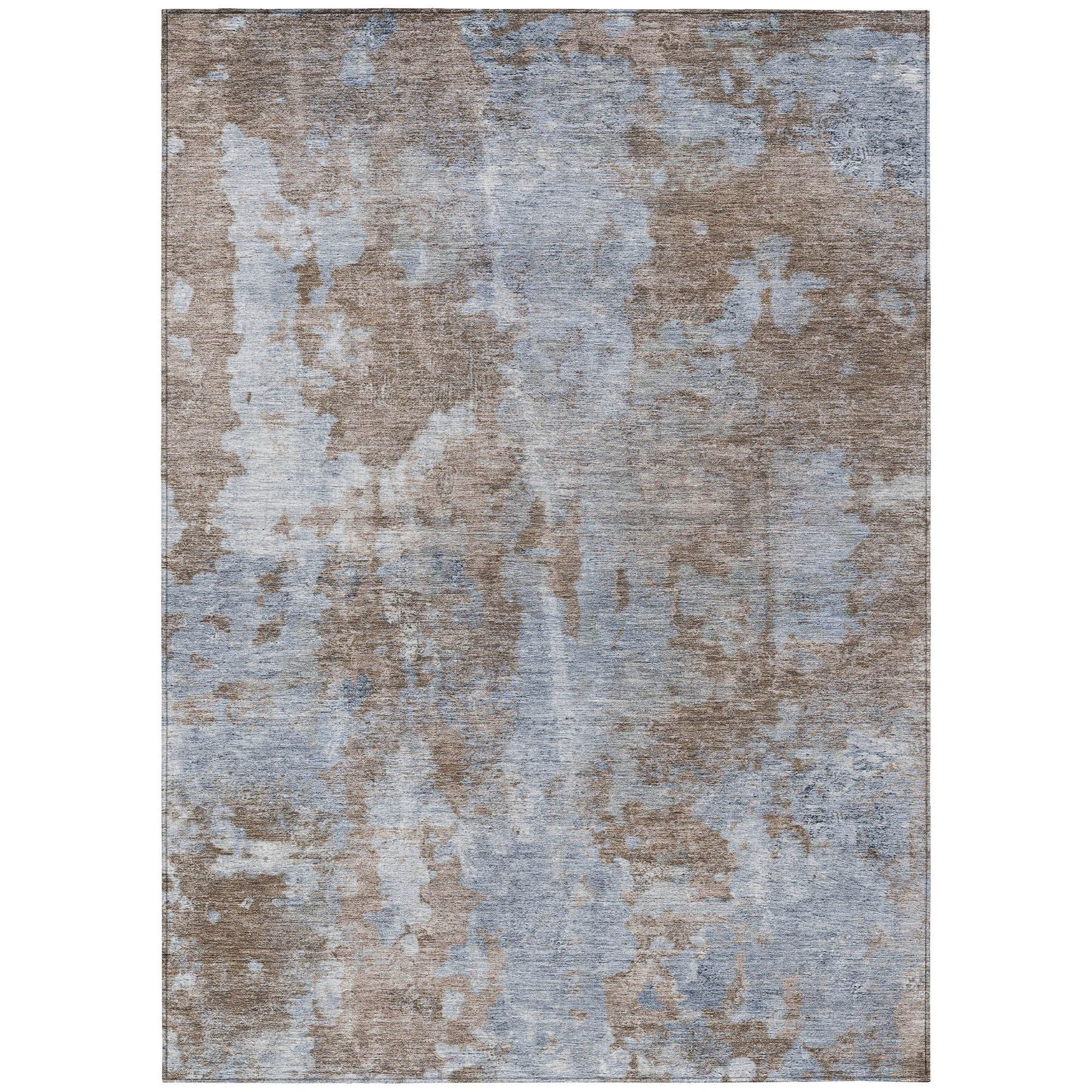 Machine Washable Brown Rug - Indoor / Outdoor - Kids / Pet Friendly Modern Print Rug
