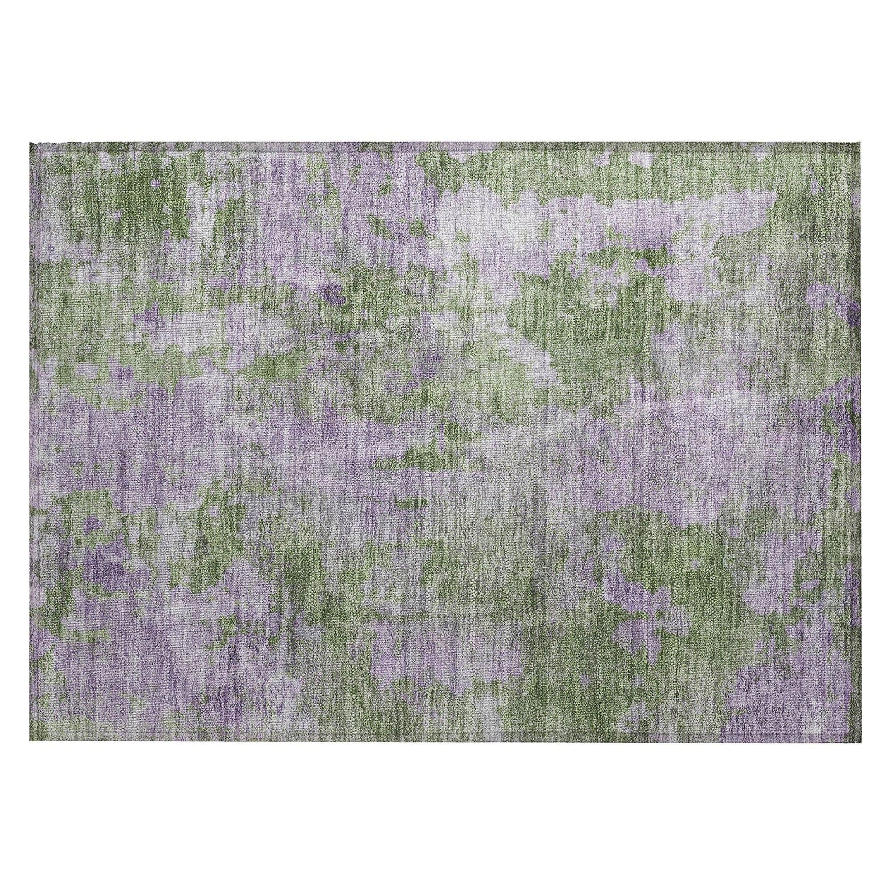 Machine Washable Green Rug - Indoor / Outdoor - Kids / Pet Friendly Modern Print Rug