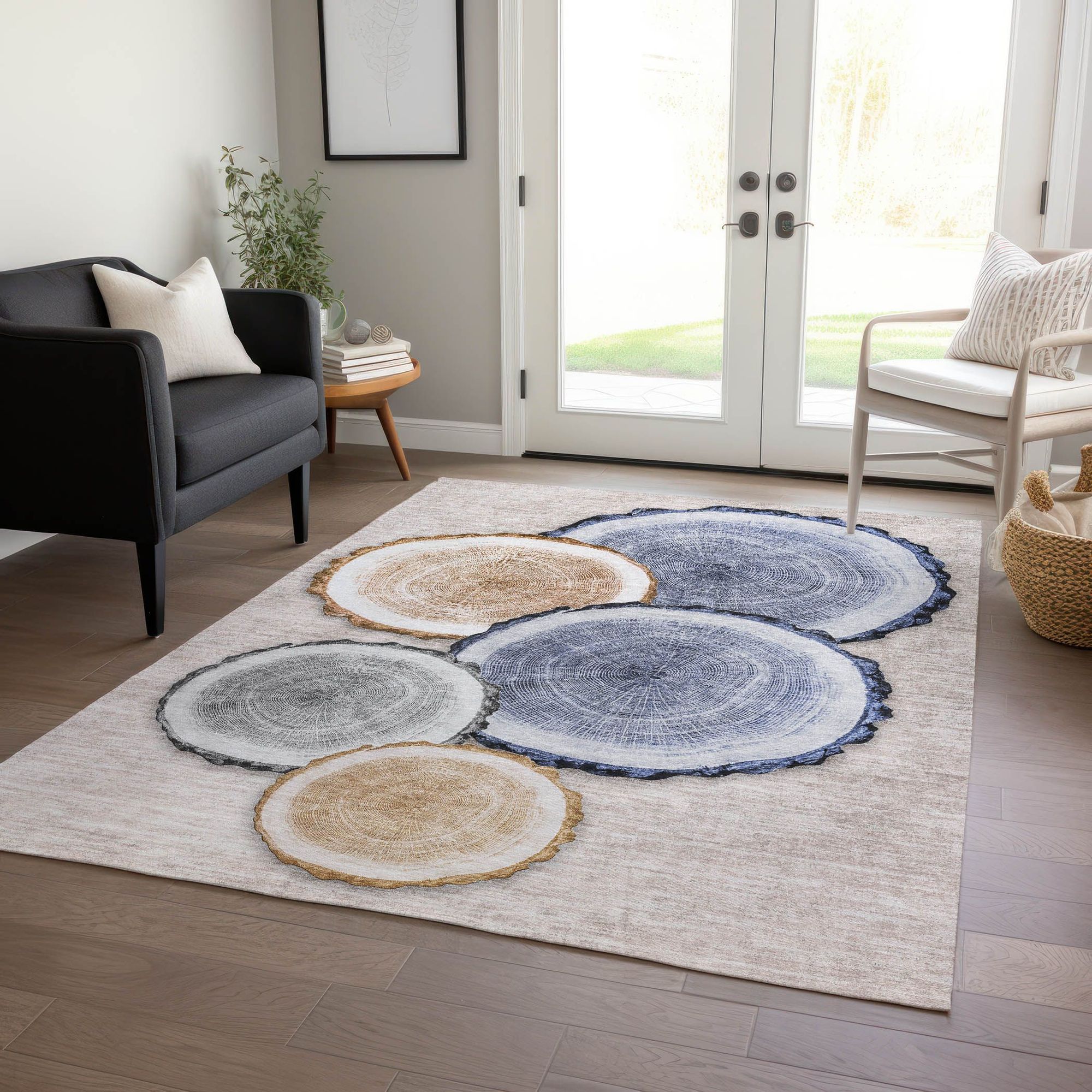 Machine Made ACN575 Beige Brown Rugs #color_beige brown