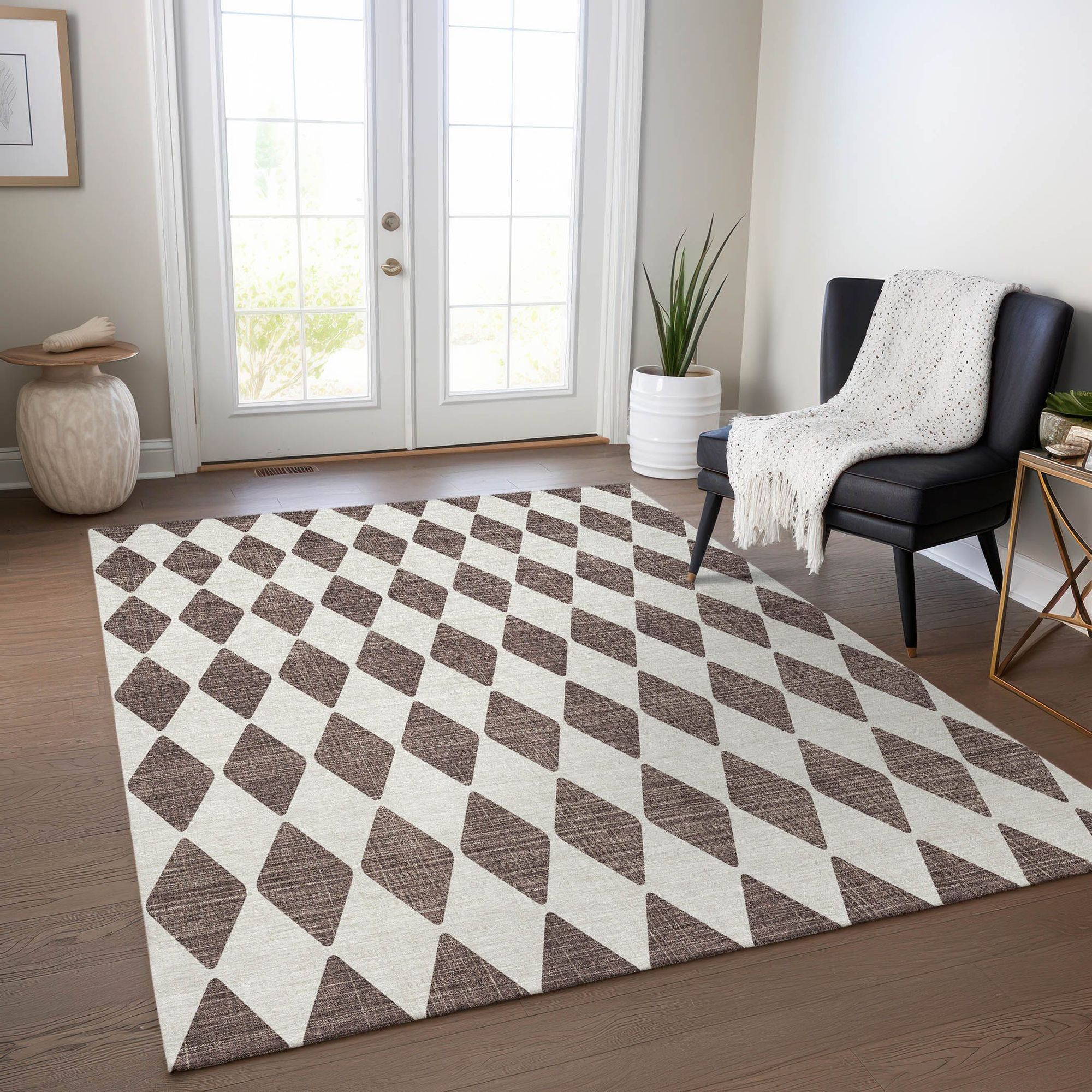 Machine Made ACN578 Brown  Rugs #color_brown 