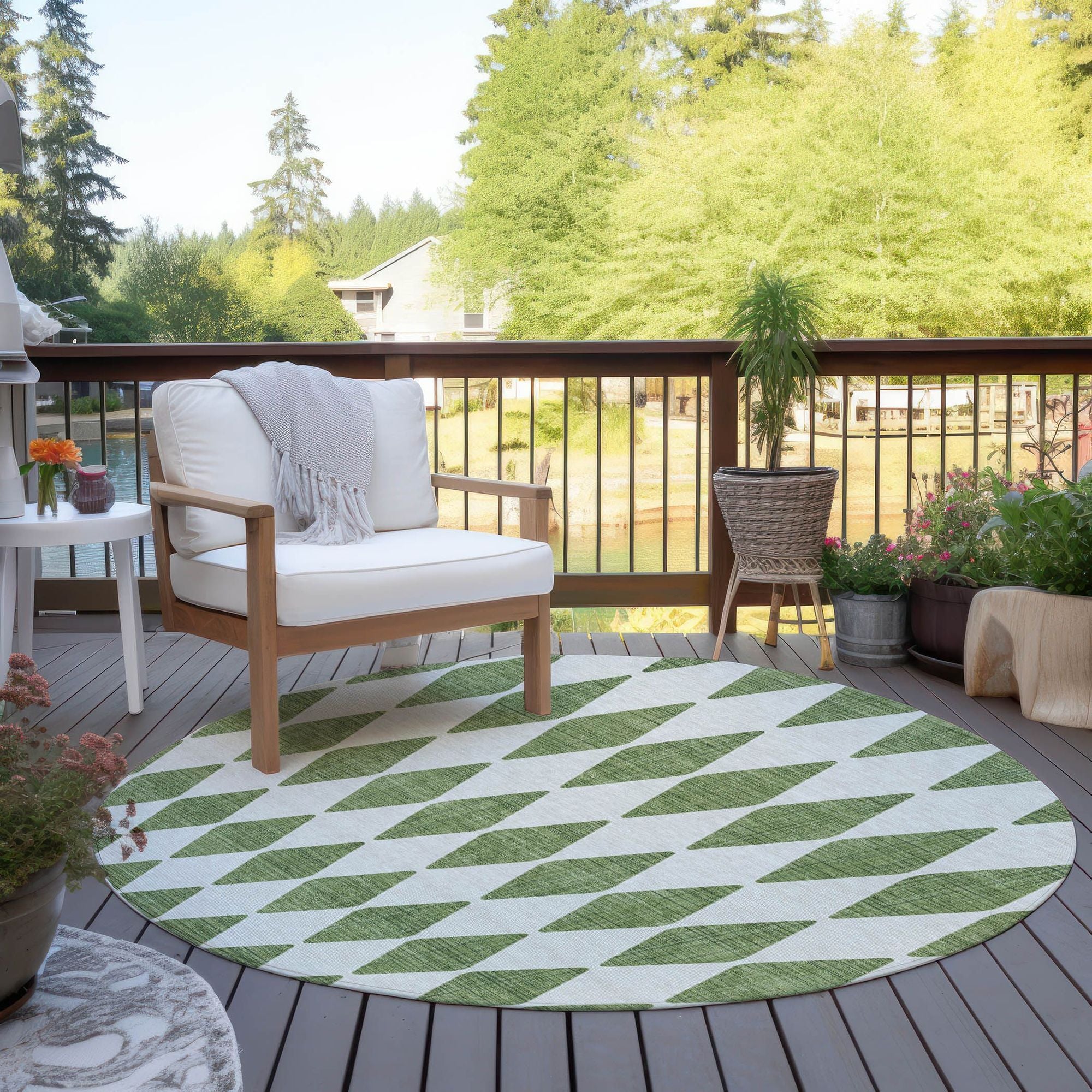 Machine Made ACN578 Green  Rugs #color_green 