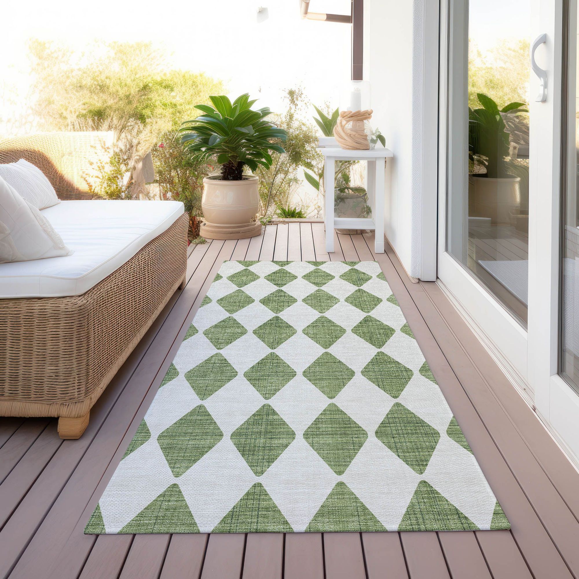 Machine Made ACN578 Green  Rugs #color_green 