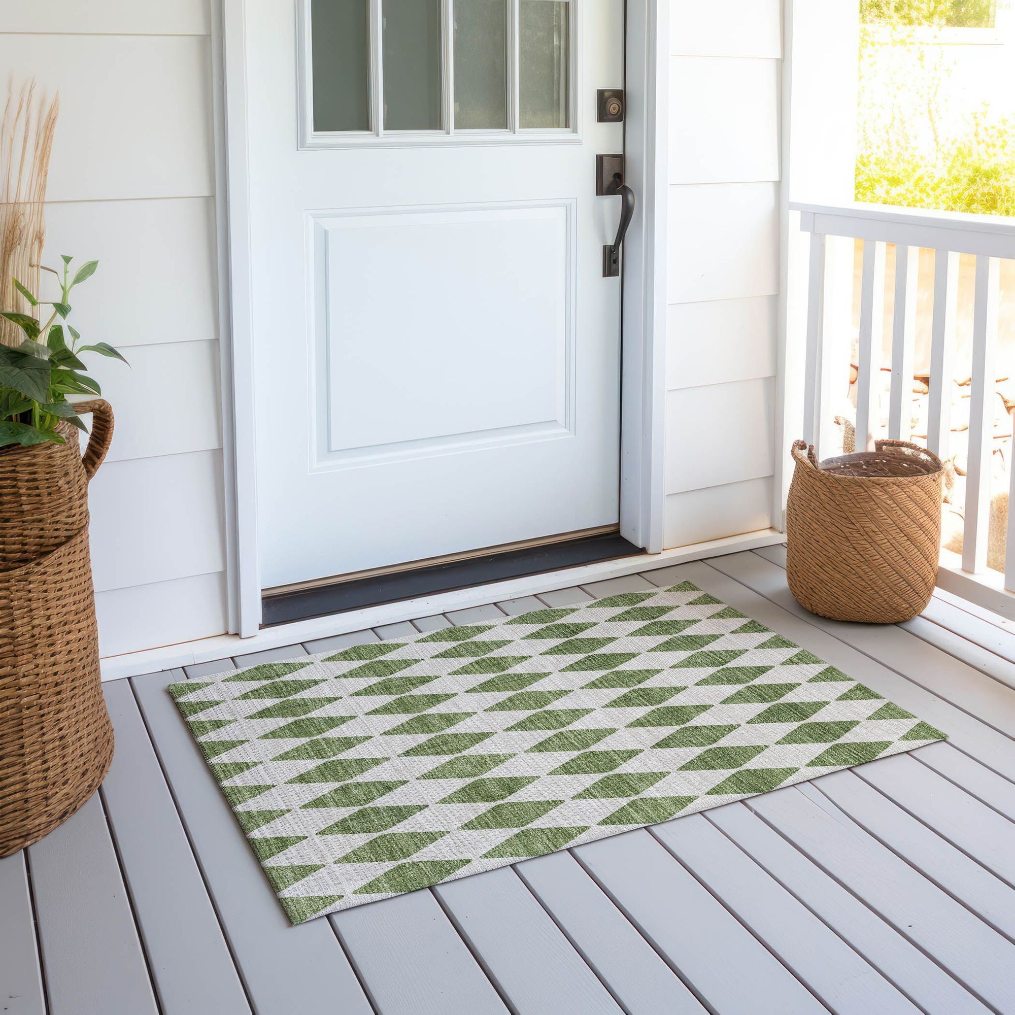 Machine Made ACN578 Green  Rugs #color_green 