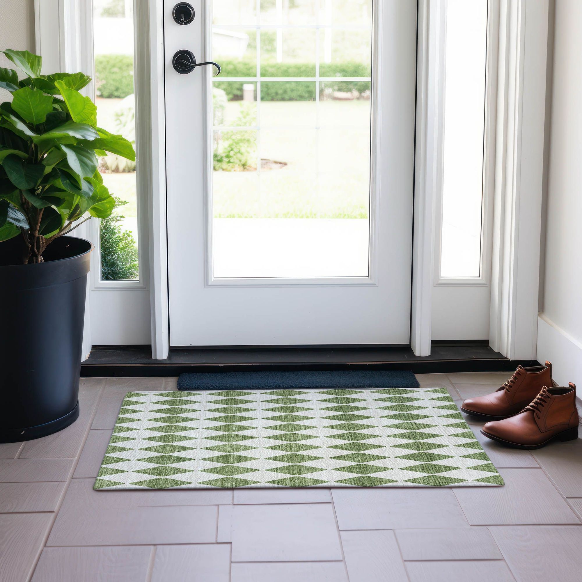 Machine Made ACN578 Green  Rugs #color_green 
