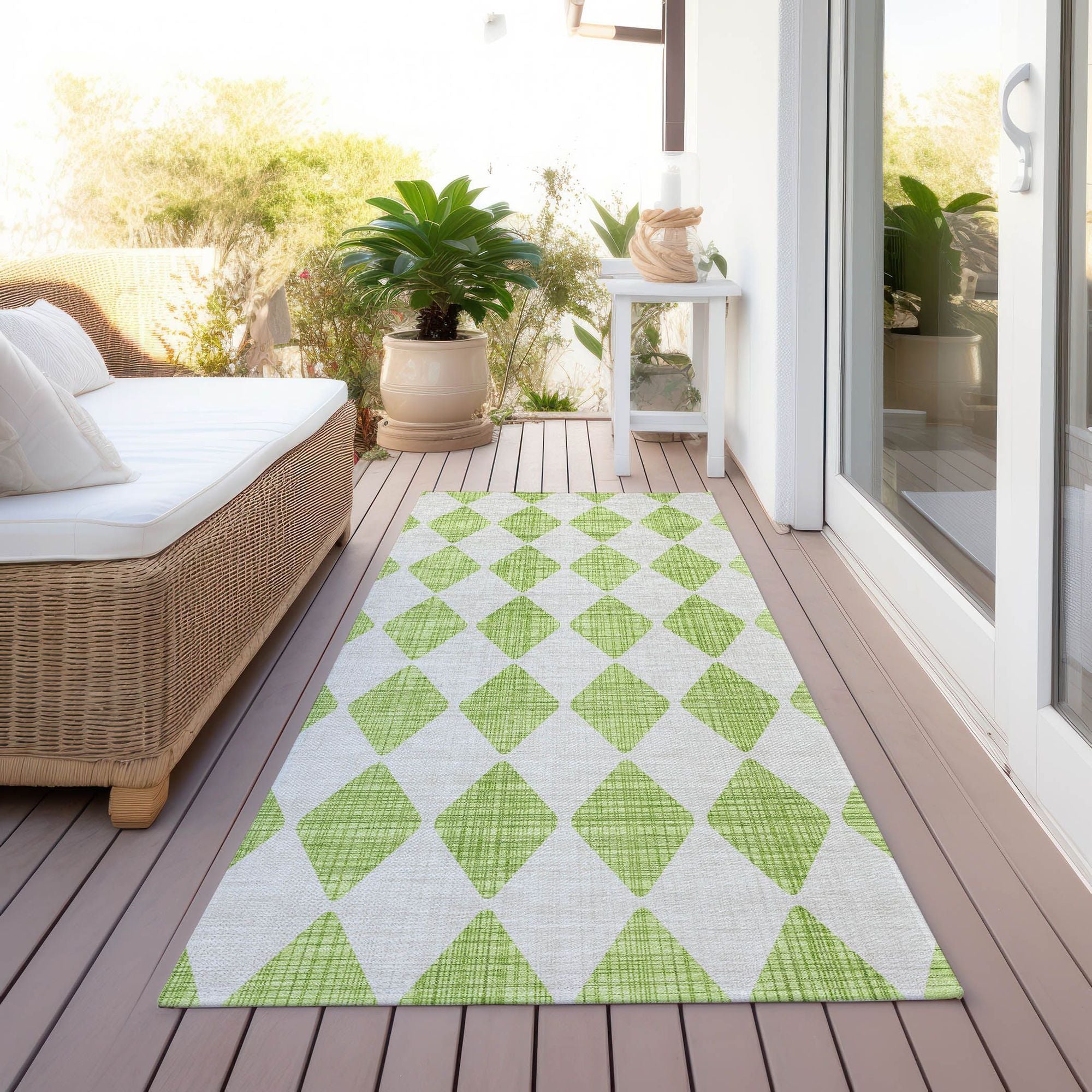 Machine Made ACN578 Lime Green Rugs #color_lime green
