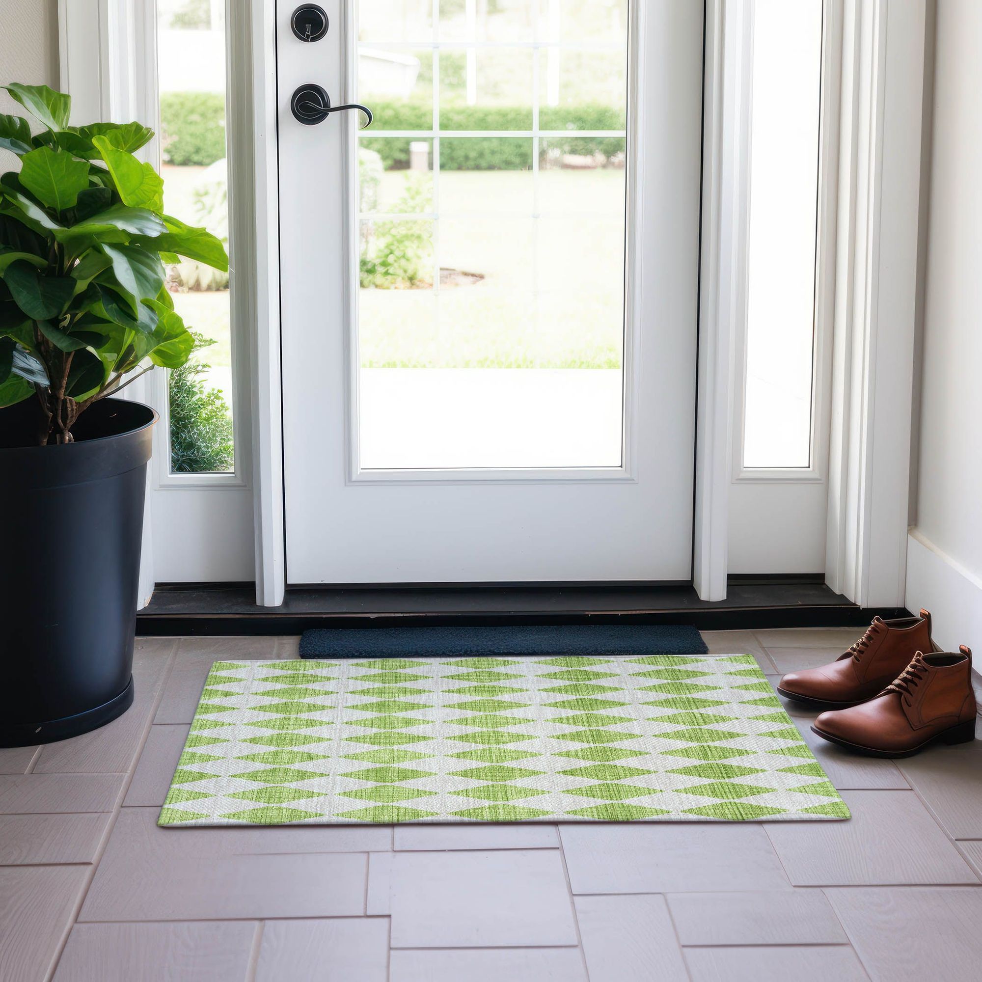 Machine Made ACN578 Lime Green Rugs #color_lime green