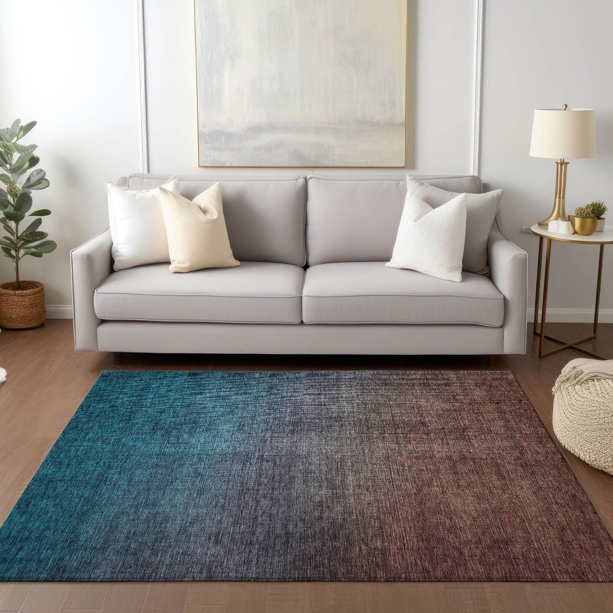 Machine Made ACN587 Teal  Rugs #color_teal 