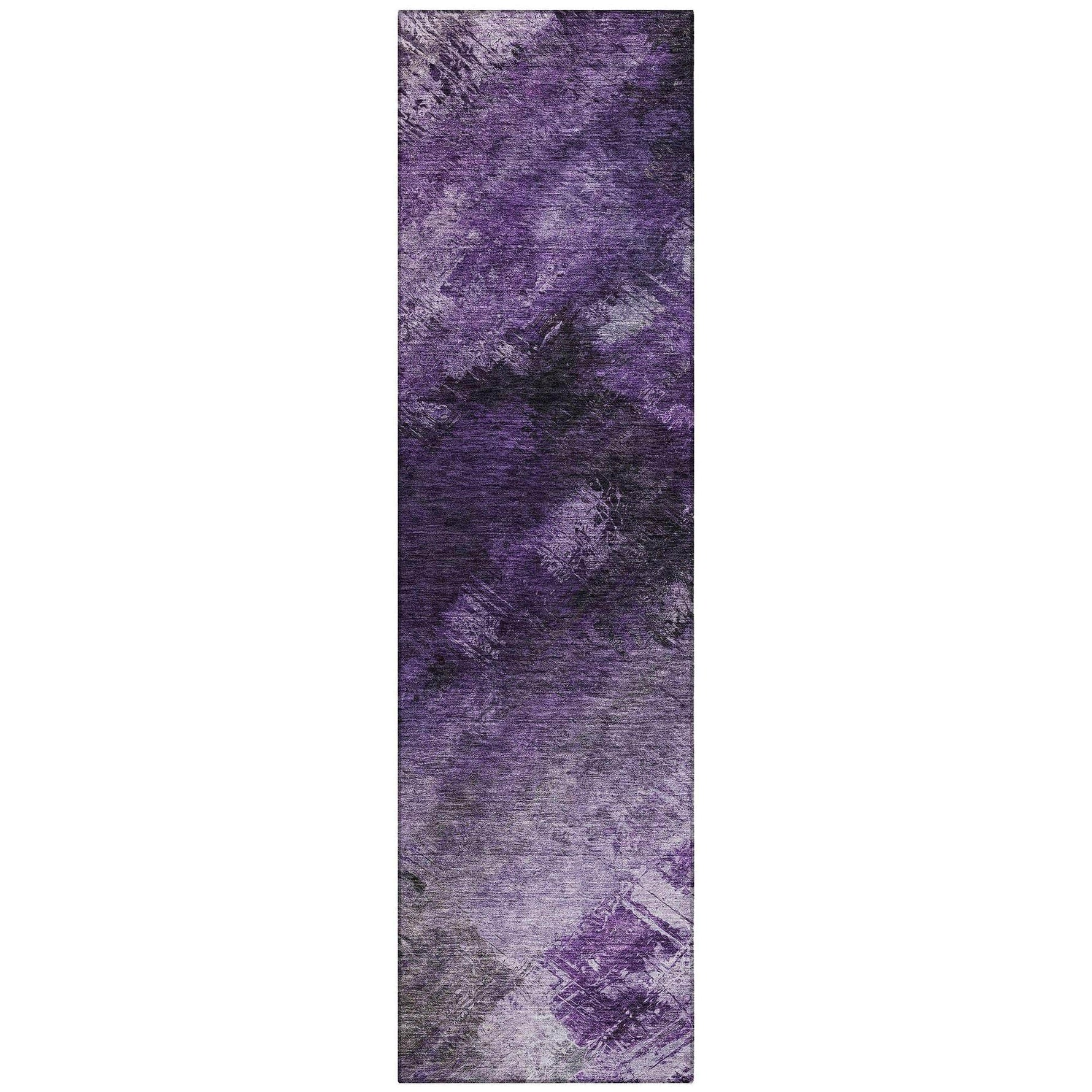 Machine Washable Purple Rug - Indoor / Outdoor - Kids / Pet Friendly Modern Print Rug