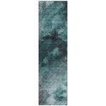 Machine Washable Teal Rug - Indoor / Outdoor - Kids / Pet Friendly Modern Print Rug