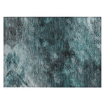 Machine Washable Teal Rug - Indoor / Outdoor - Kids / Pet Friendly Modern Print Rug