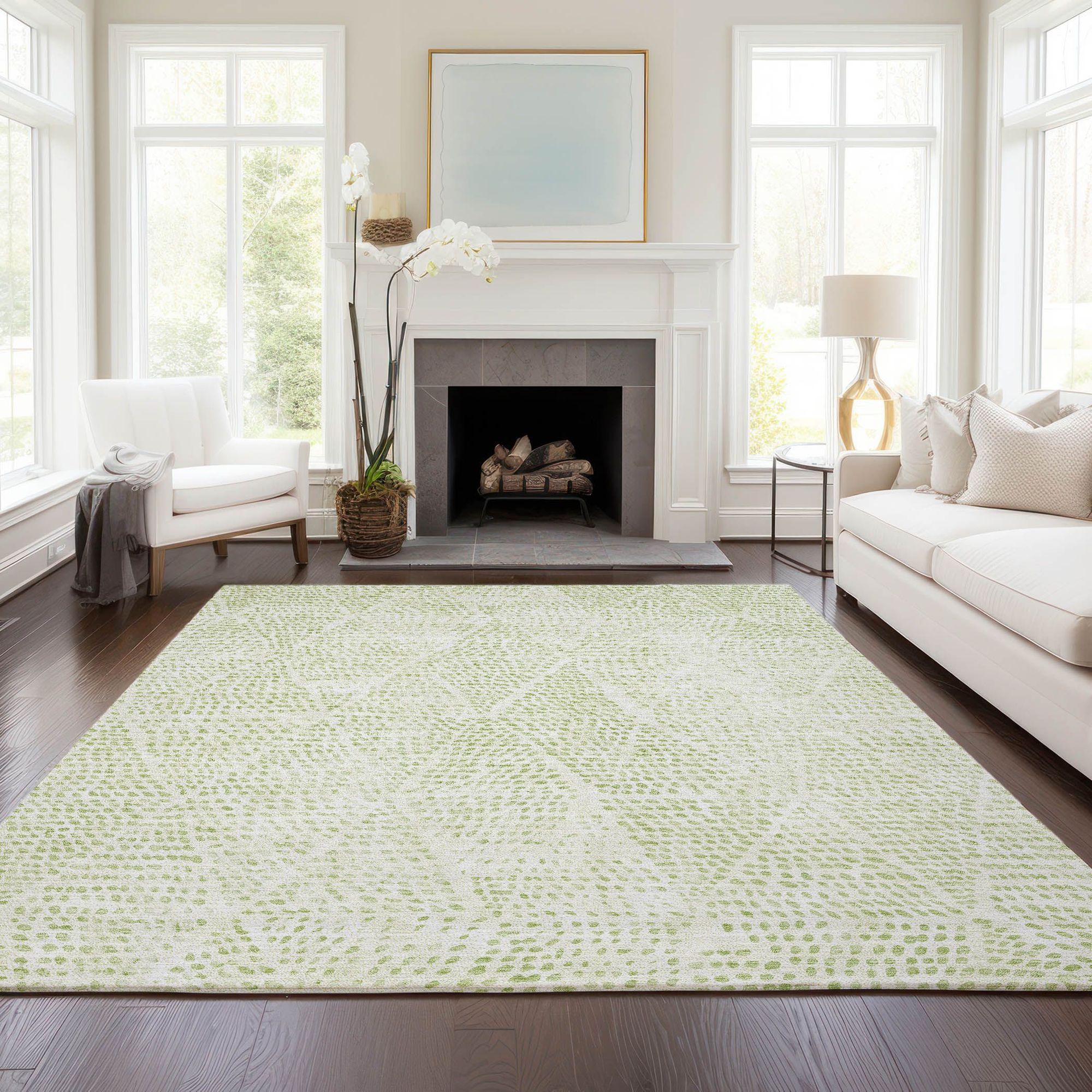 Machine Made ACN591 Aloe Green Rugs #color_aloe green