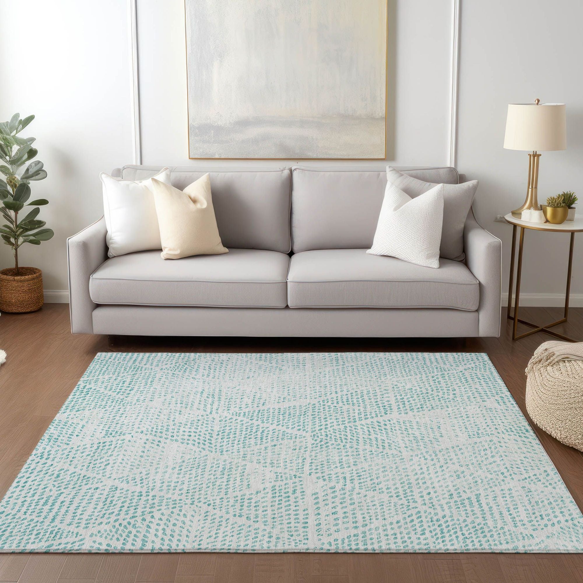 Machine Made ACN591 Aqua Teal Rugs #color_aqua teal