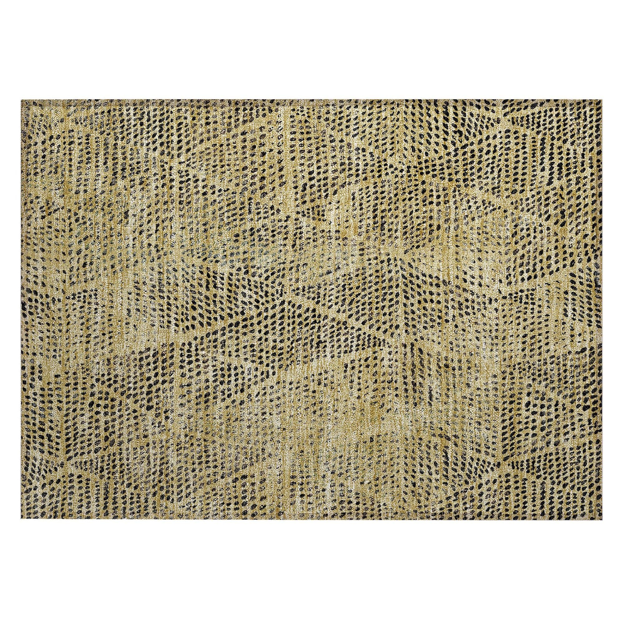 Machine Made ACN591 Gold  Rugs #color_gold 