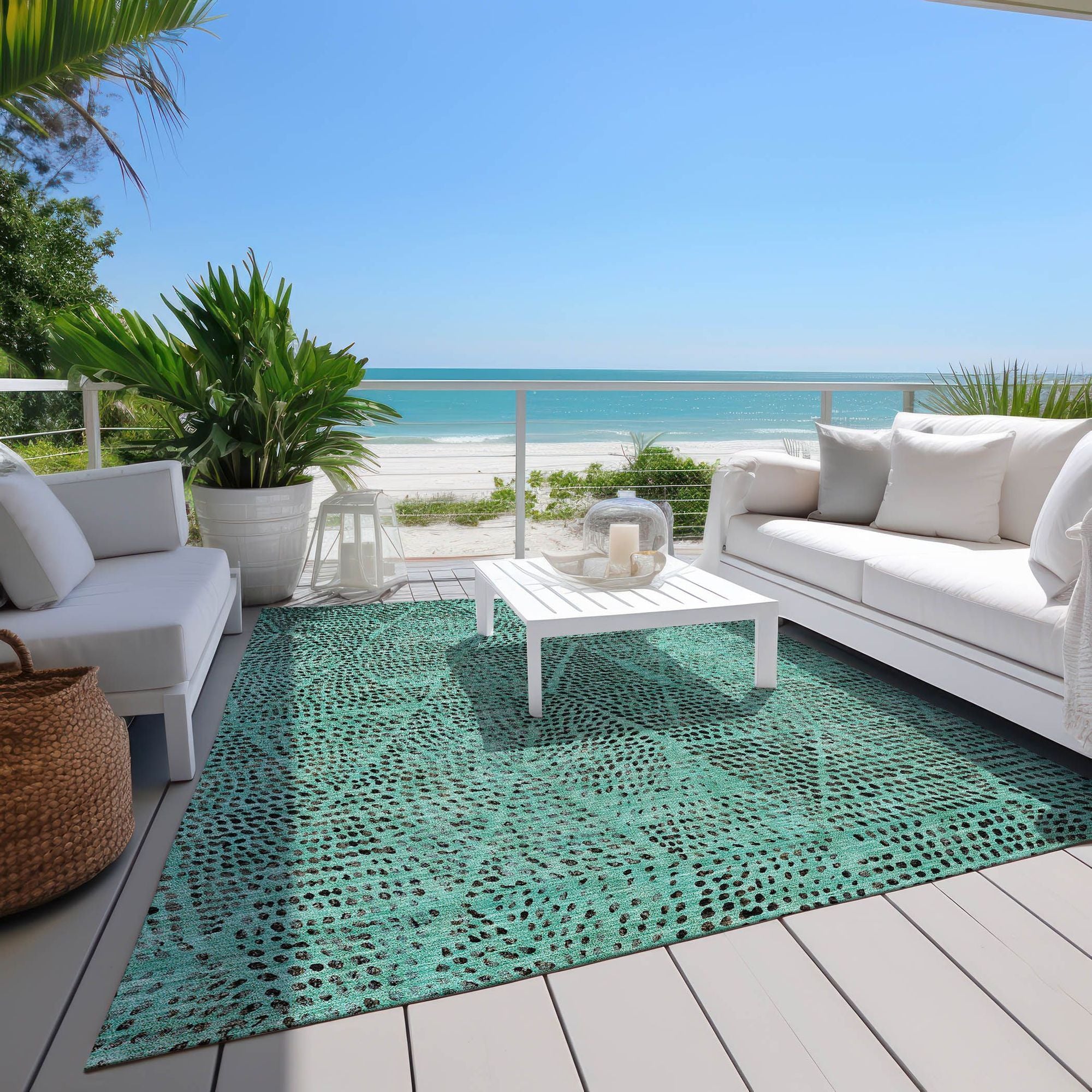 Machine Made ACN591 Teal  Rugs #color_teal 