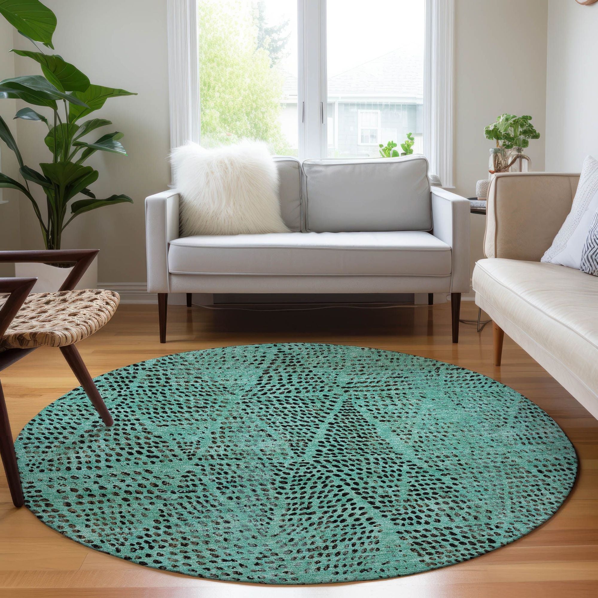 Machine Made ACN591 Teal  Rugs #color_teal 