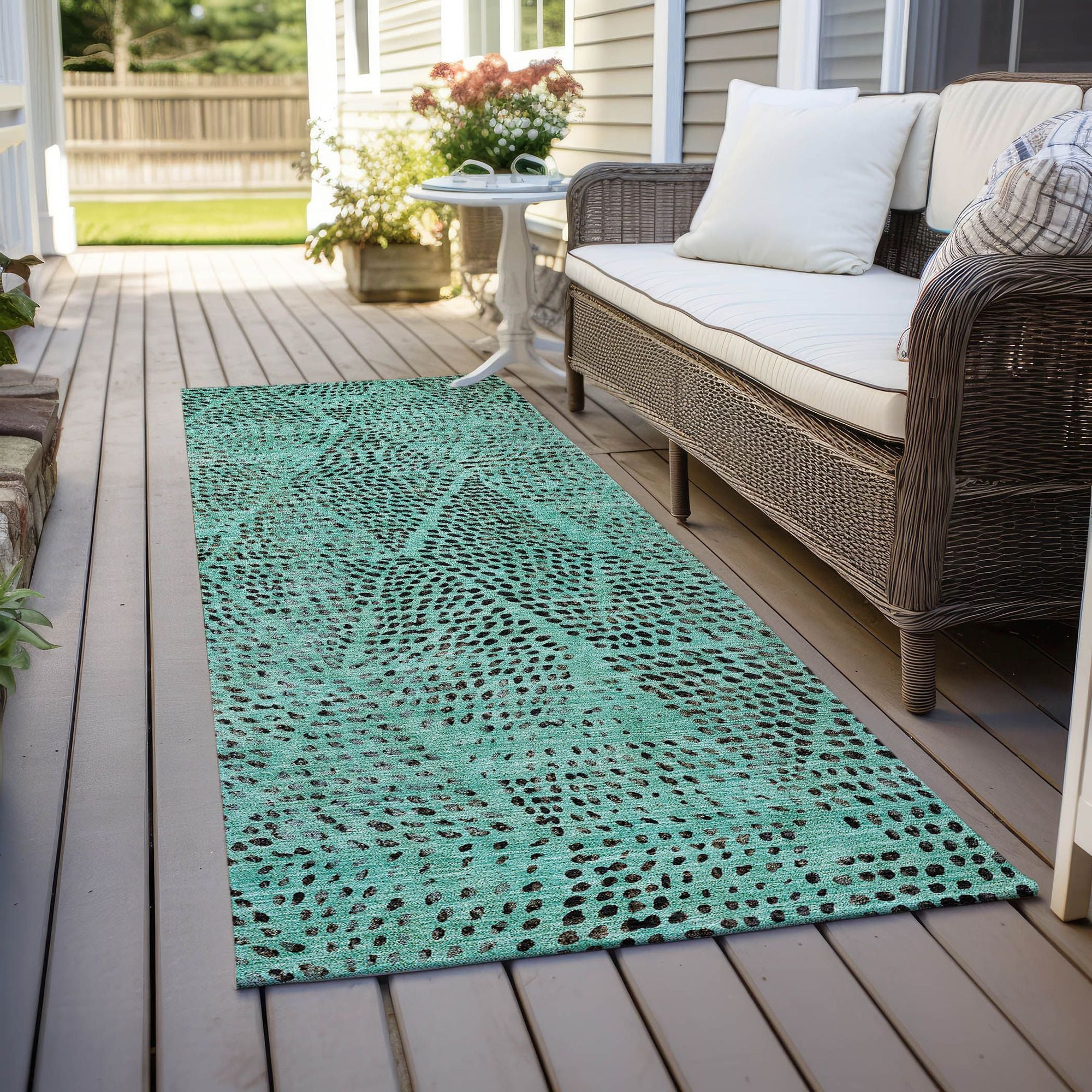 Machine Made ACN591 Teal  Rugs #color_teal 
