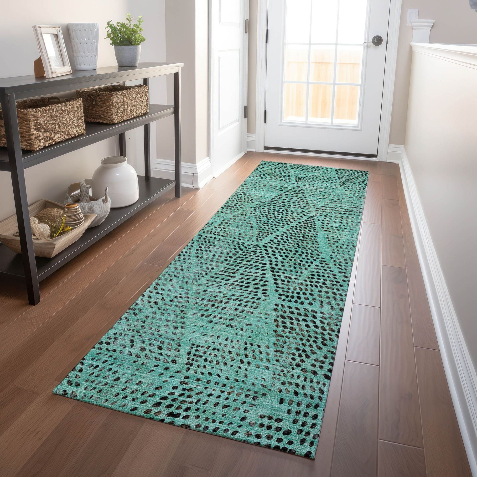 Machine Made ACN591 Teal  Rugs #color_teal 