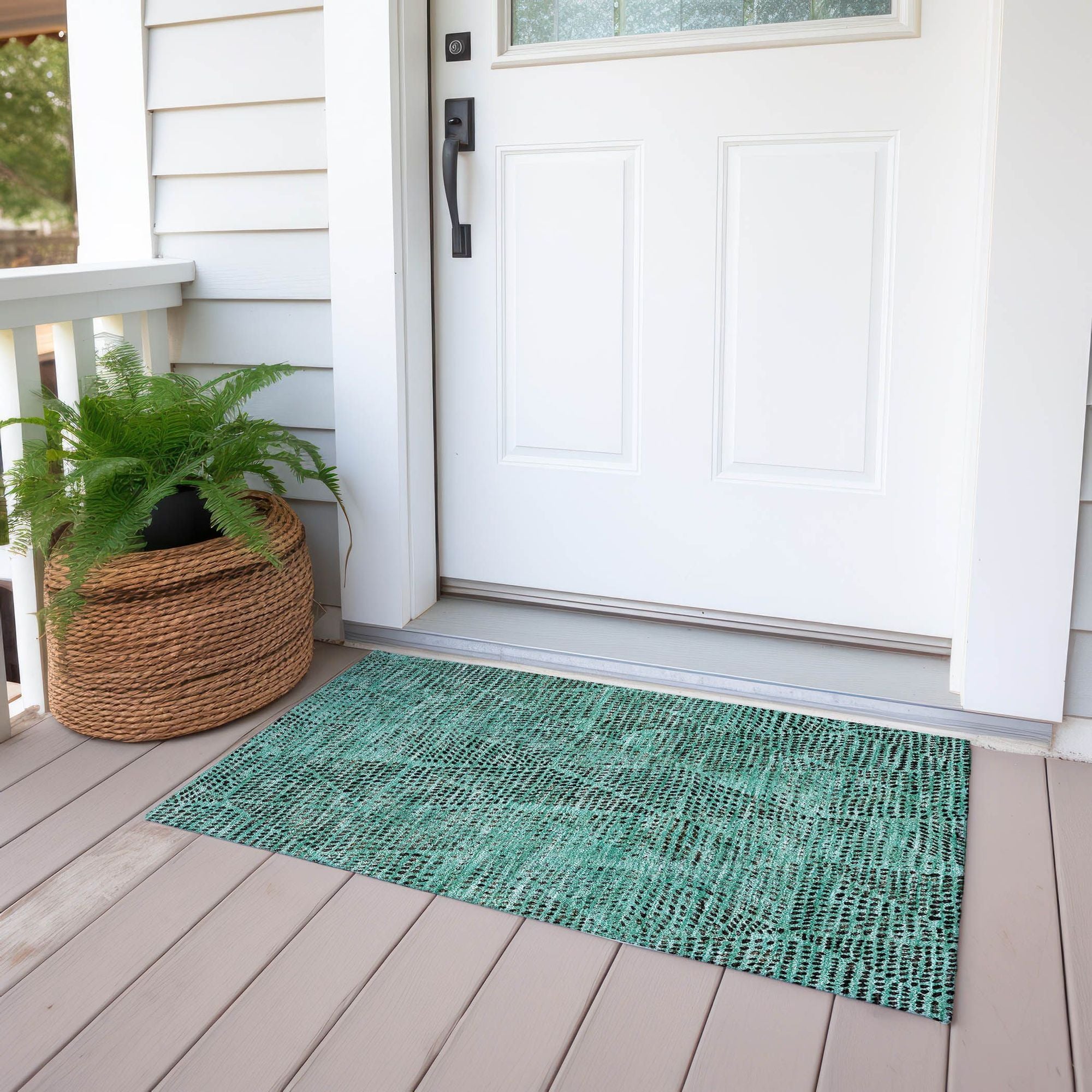 Machine Made ACN591 Teal  Rugs #color_teal 