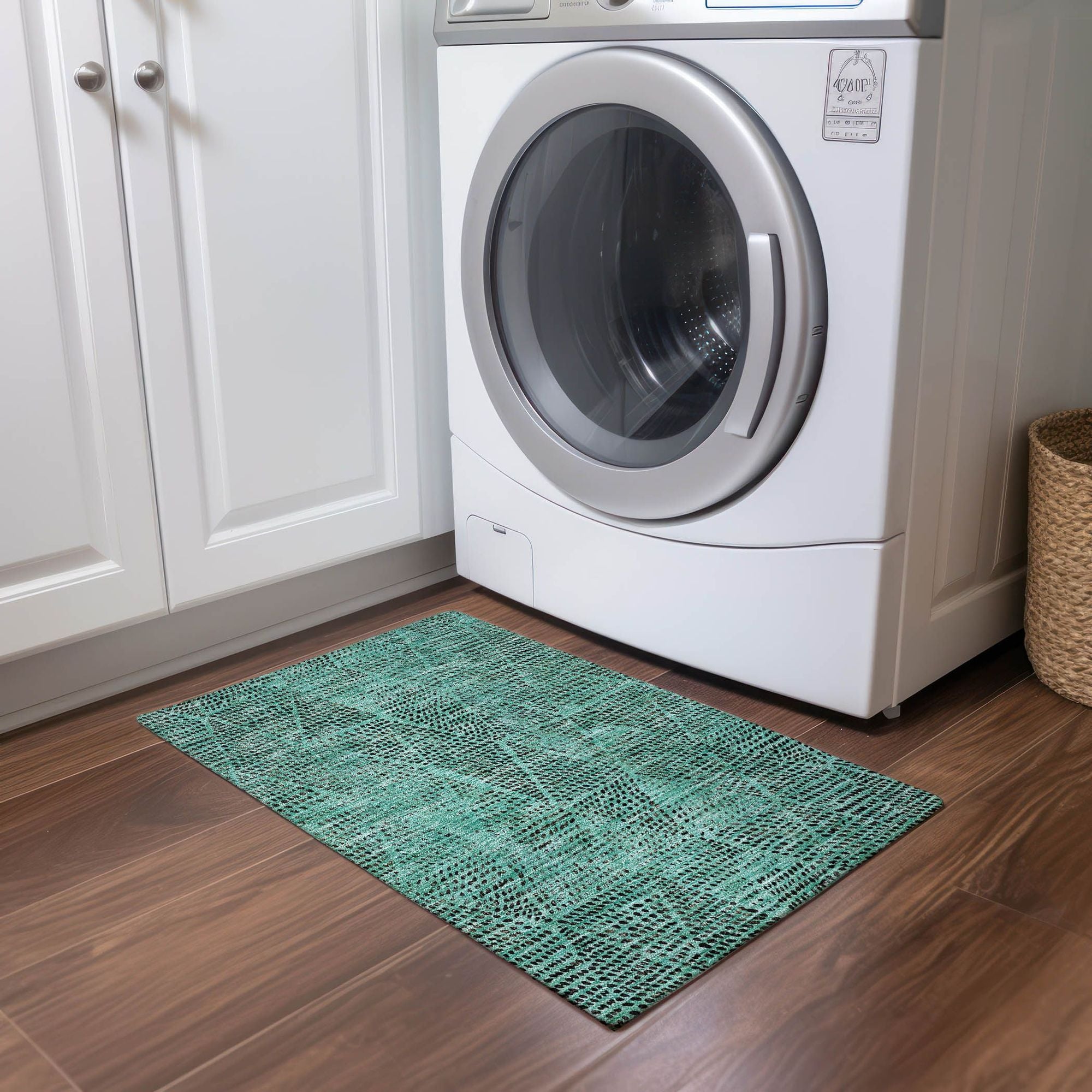 Machine Made ACN591 Teal  Rugs #color_teal 