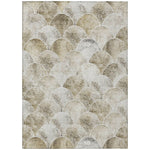 Machine Washable Beige Brown Rug - Indoor / Outdoor - Kids / Pet Friendly Modern Print Rug