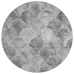 Machine Washable Gray Rug - Indoor / Outdoor - Kids / Pet Friendly Modern Print Rug
