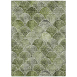 Machine Washable Green Rug - Indoor / Outdoor - Kids / Pet Friendly Modern Print Rug