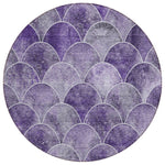 Machine Washable Purple Rug - Indoor / Outdoor - Kids / Pet Friendly Modern Print Rug